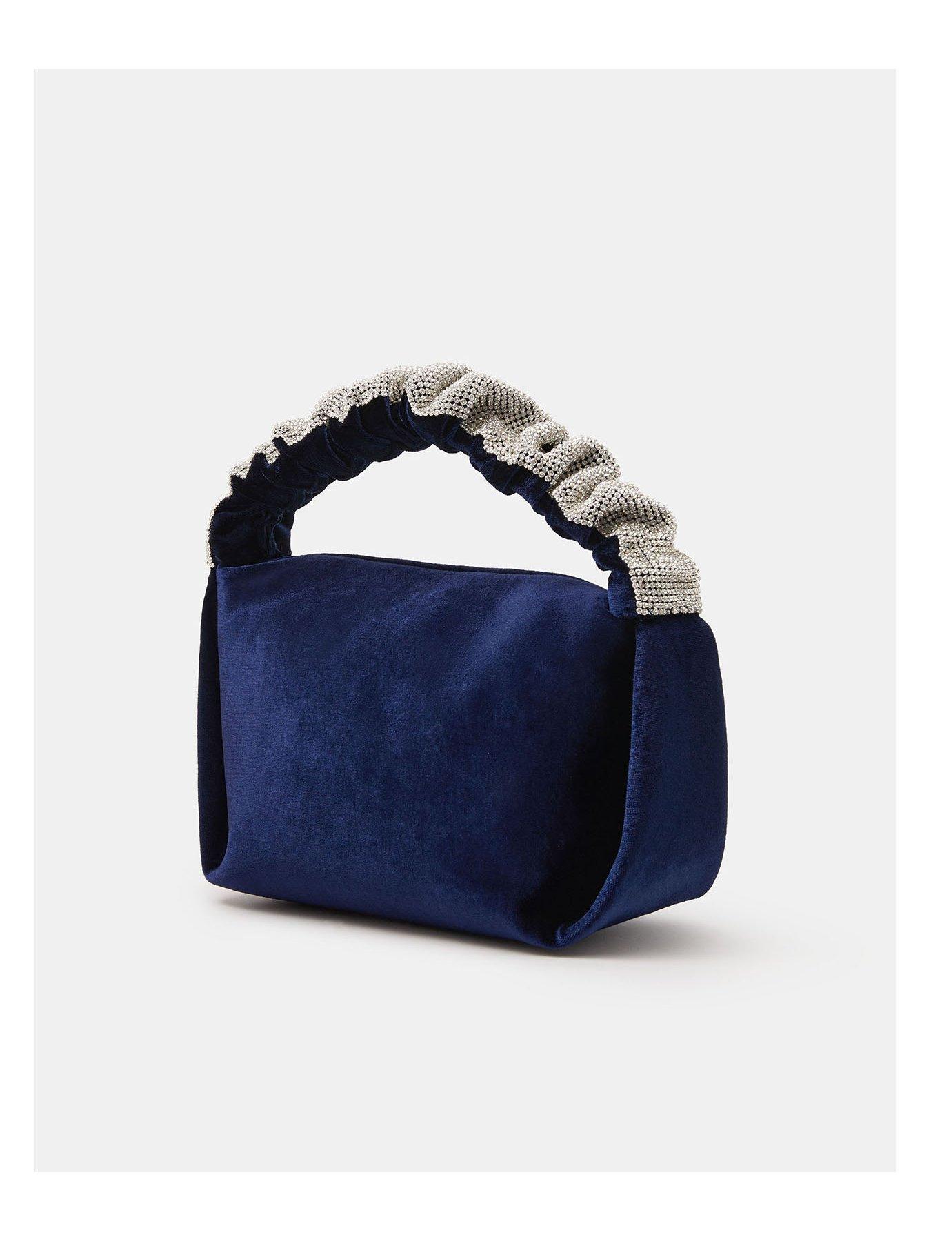Image 2 of 4 of Accessorize Diamante Strap Handheld Bag - Blue