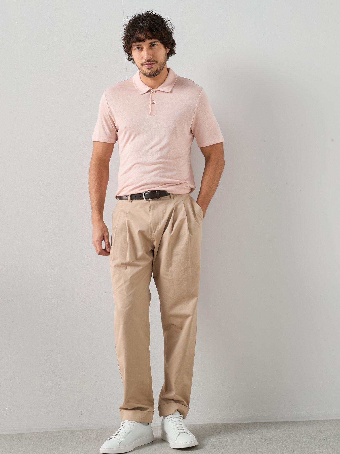 Image 6 of 7 of The Very Collection Linen Blend Polo - Pink
