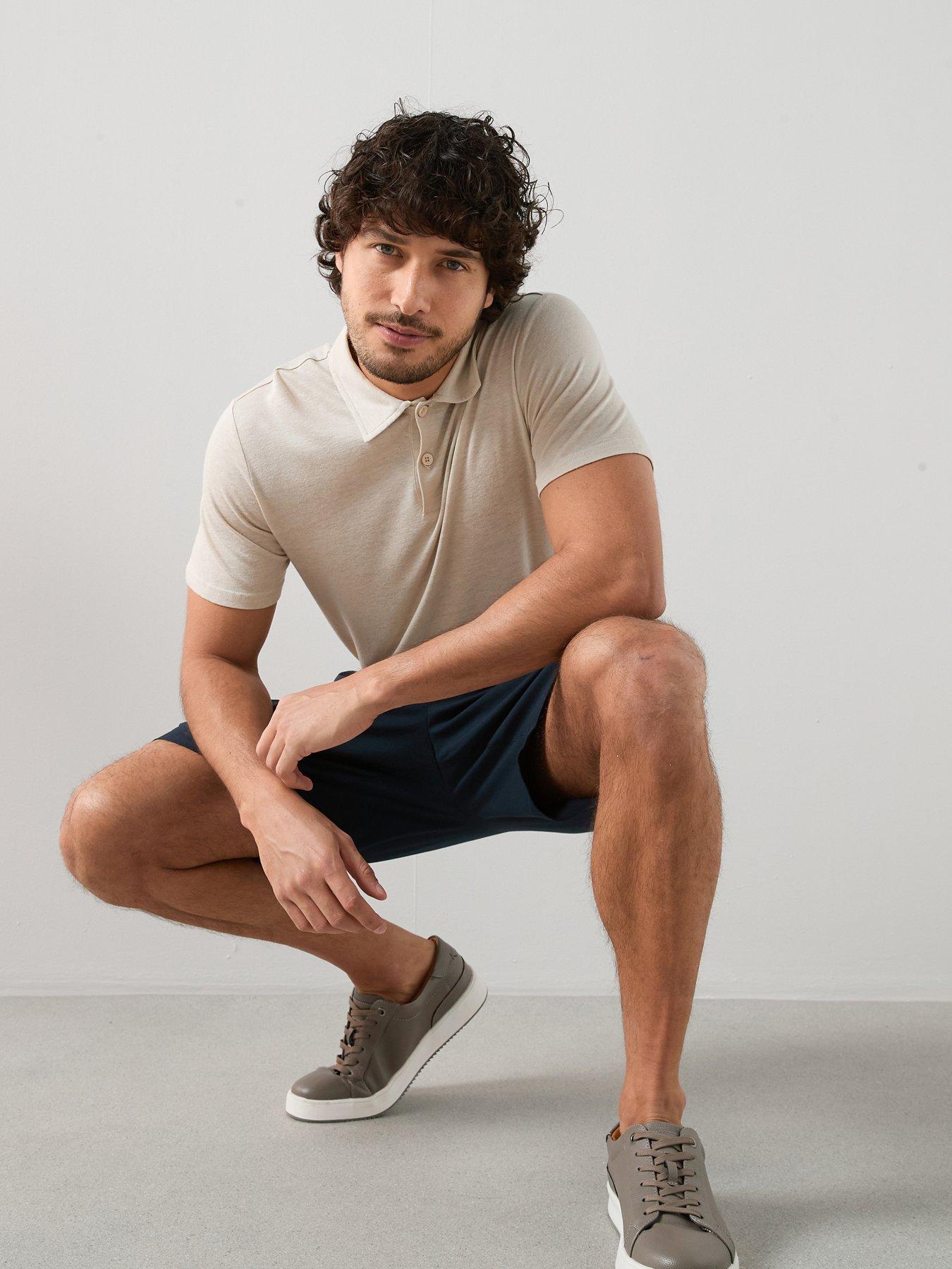 Image 6 of 7 of The Very Collection Linen Blend Polo - Stone