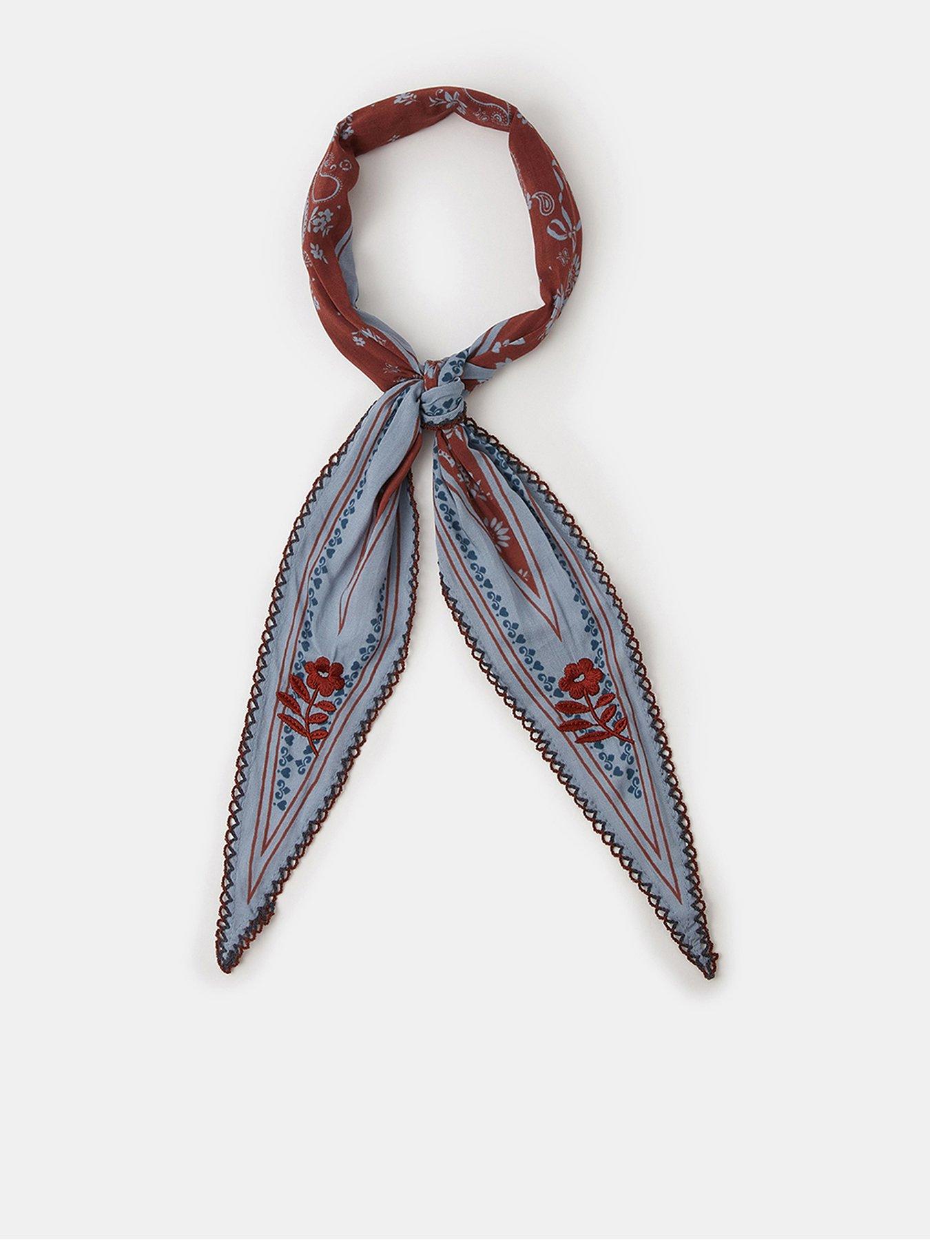 Accessorize Flower Stitch Neckerchief - Brown