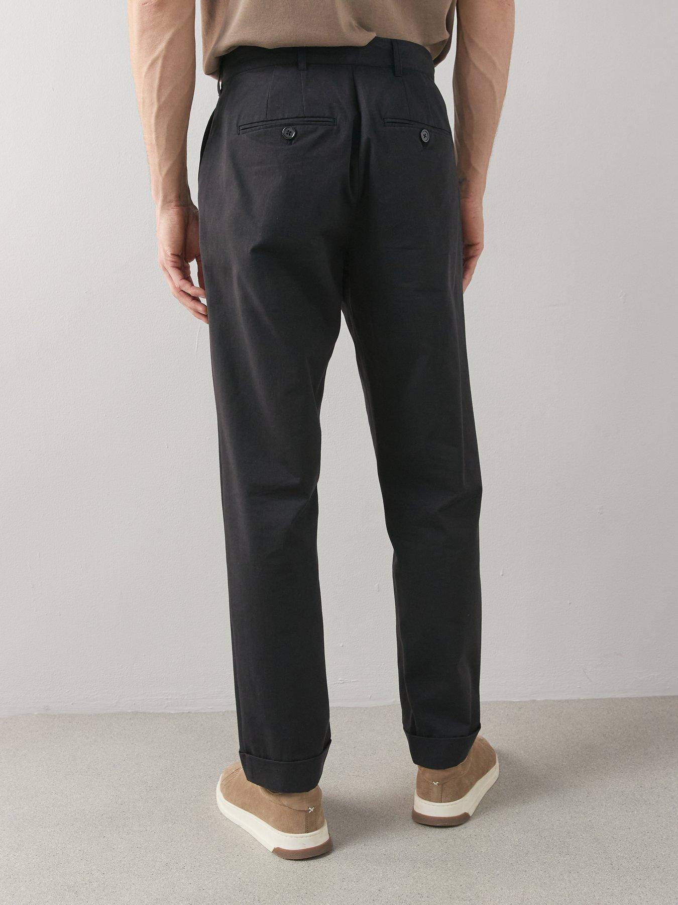 Image 2 of 7 of The Very Collection Turn Up Pleated Trouser - Black