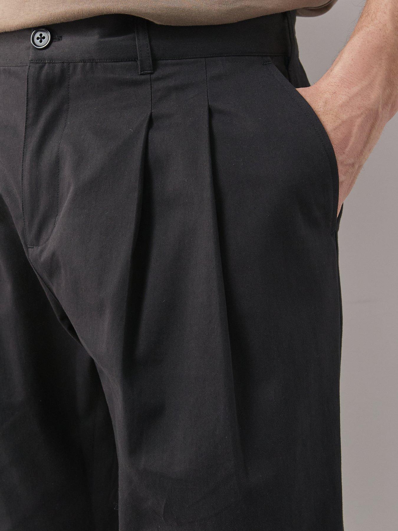 Image 6 of 7 of The Very Collection Turn Up Pleated Trouser - Black