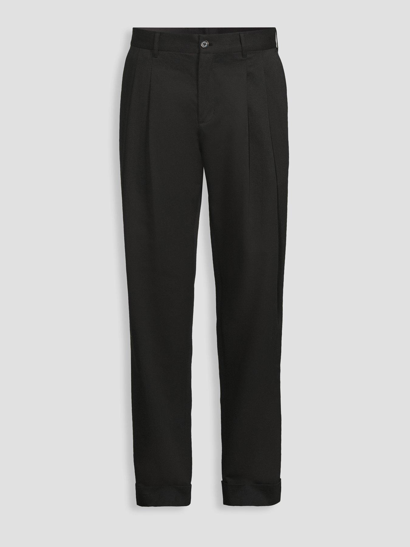 Image 7 of 7 of The Very Collection Turn Up Pleated Trouser - Black