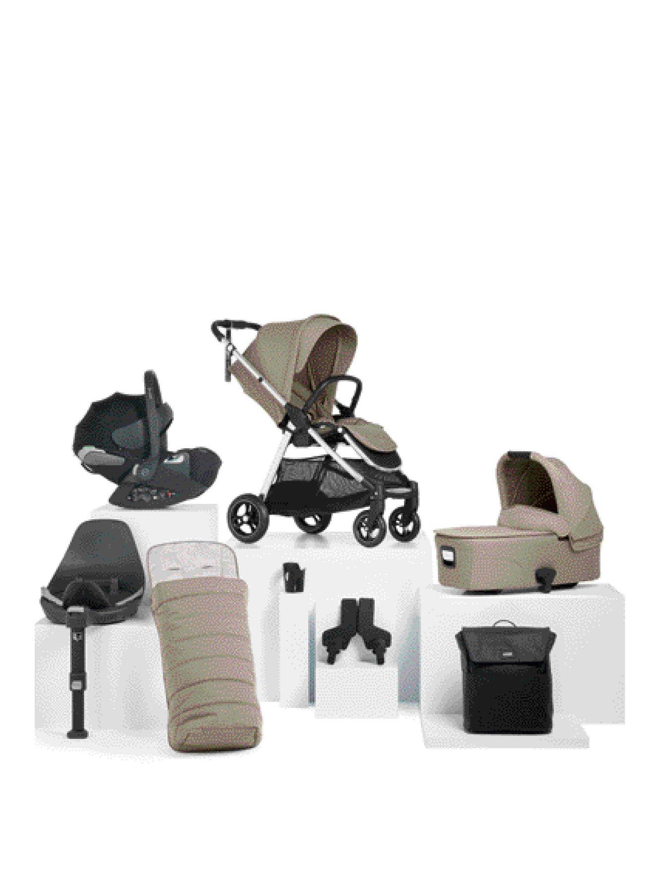 mamas-papas-complete-kit-flip-xt3-sage-grey-cloud-t-inc-pushchair-carrycot-adaptors-cupholder-bag-footmuff-cloud-t-amp-isofix-base