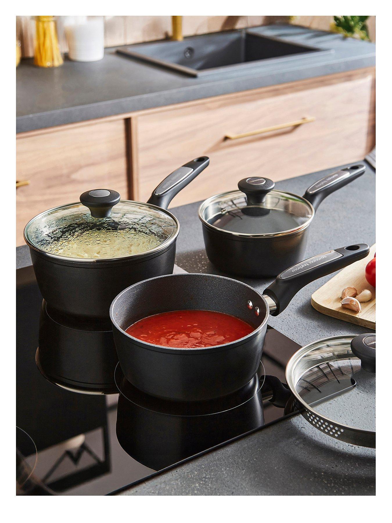 Morphy Richards 3pc Forged Aluminium Pan Set Graphite