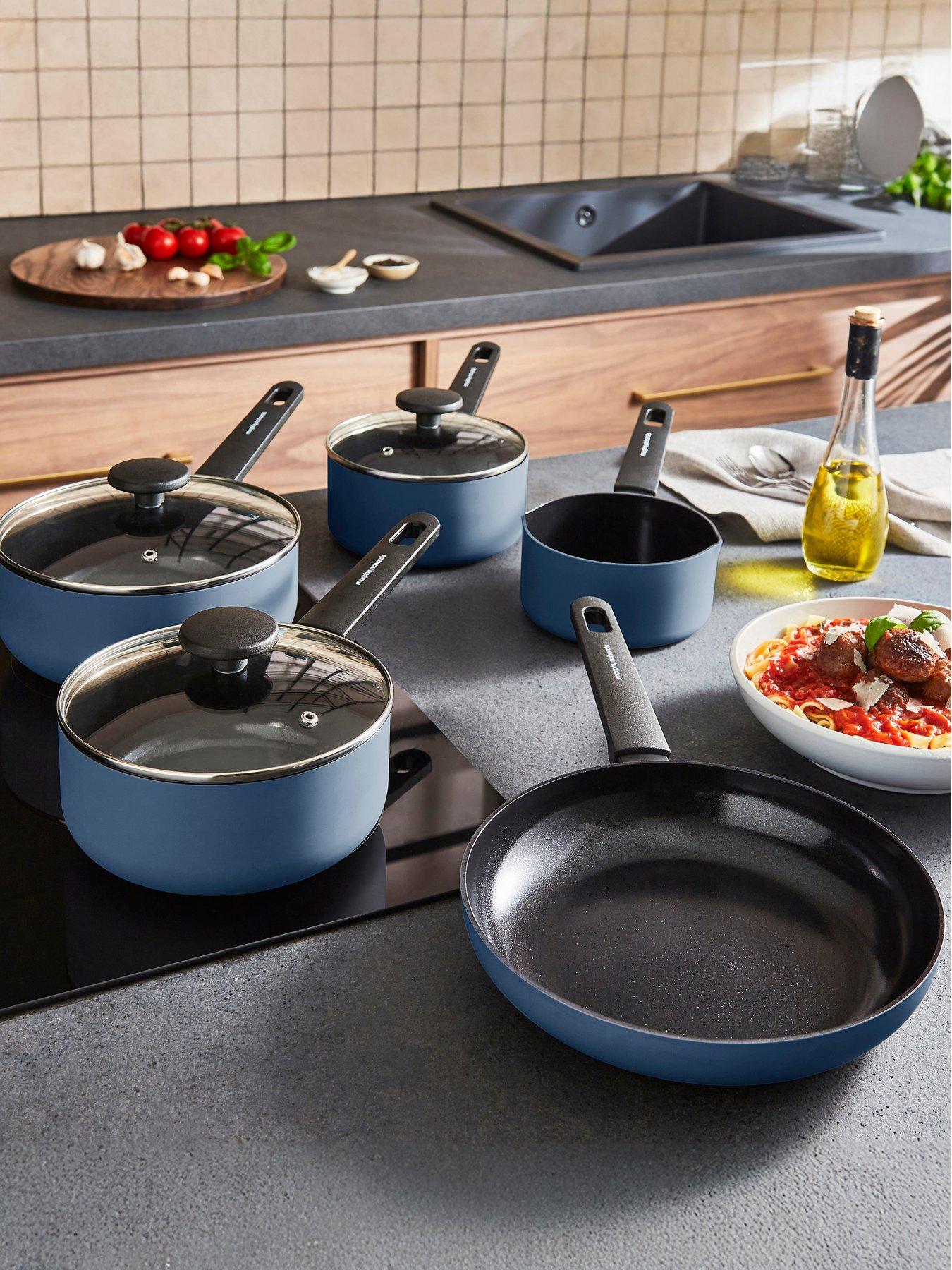 Morphy Richards 5pc Aluminium Saucepan Set Blue