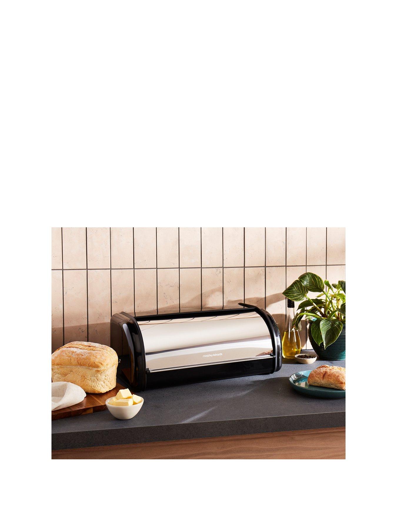 Morphy Richards Equip Roll Front Bread Bin Black