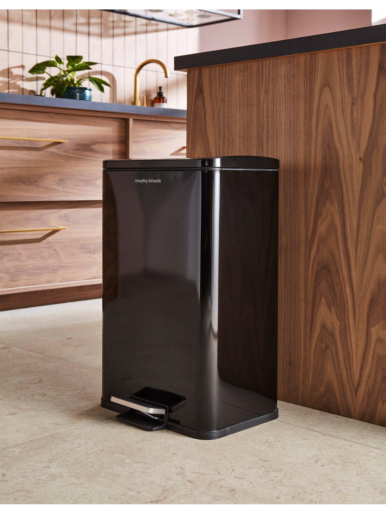 morphy-richards-30l-rectangular-kitchen-bin-blackback