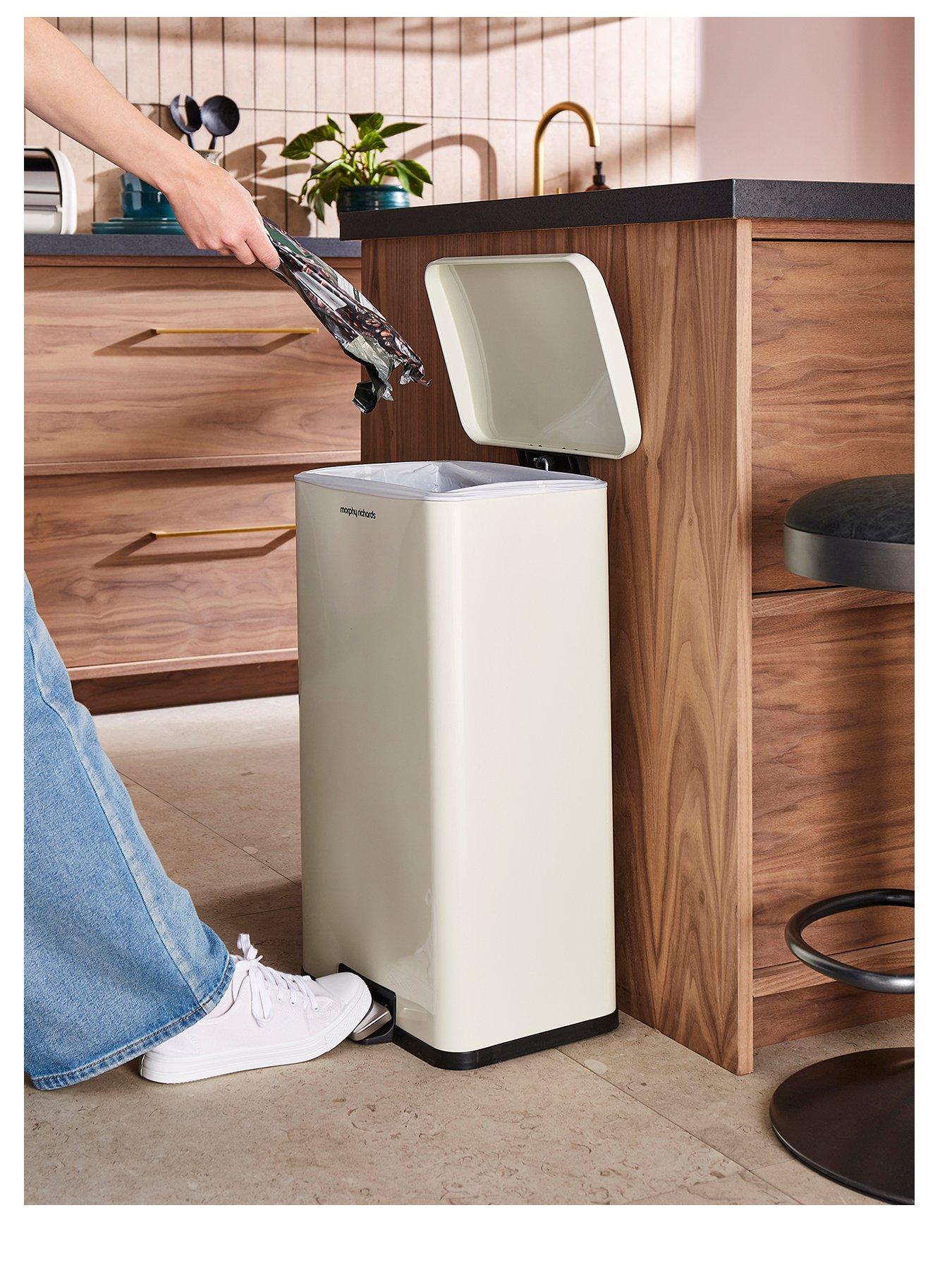 morphy-richards-30l-rectangular-kitchen-bin-creamstillFront
