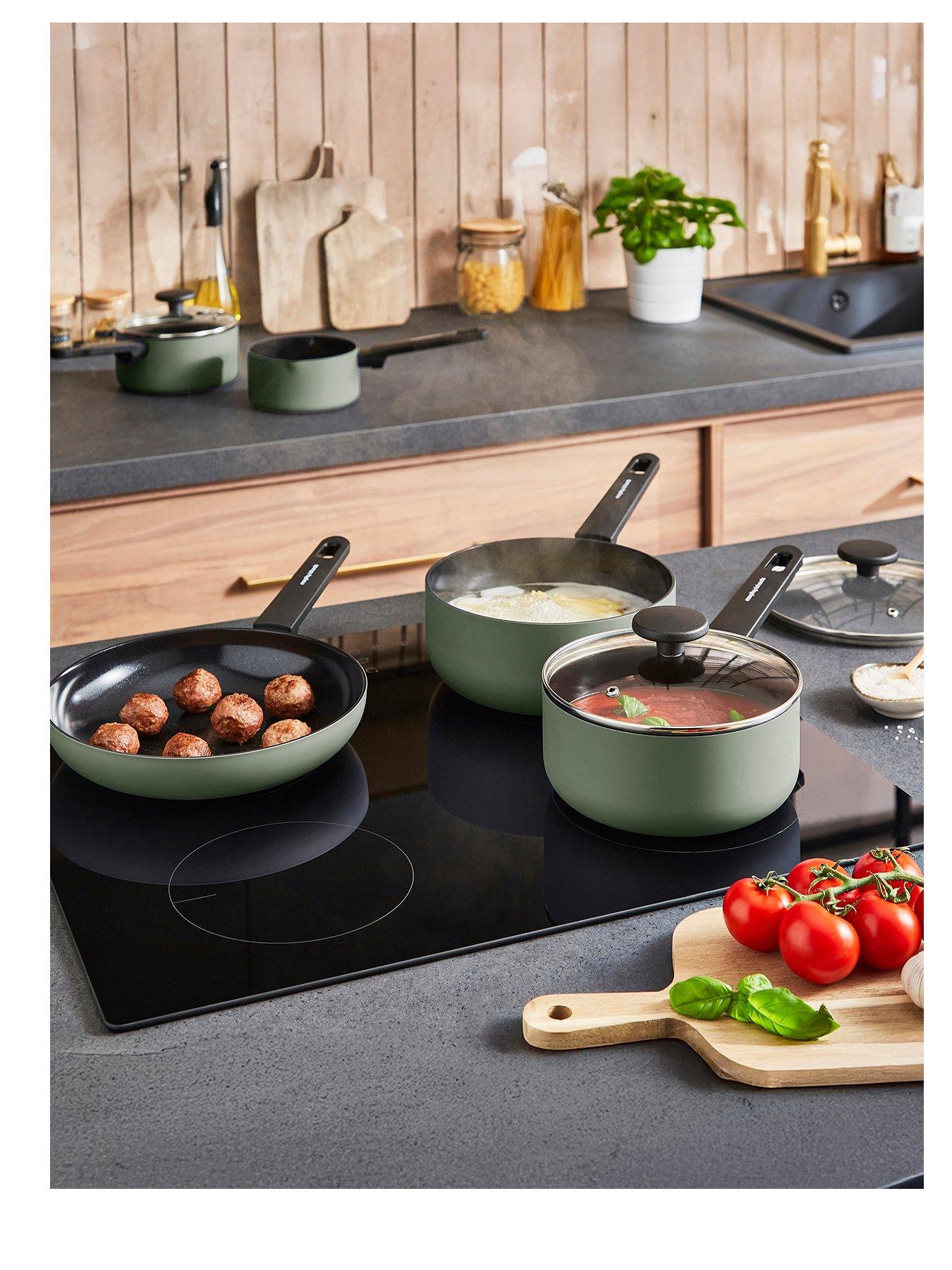 Morphy Richards 5pc Aluminium Saucepan Set Green