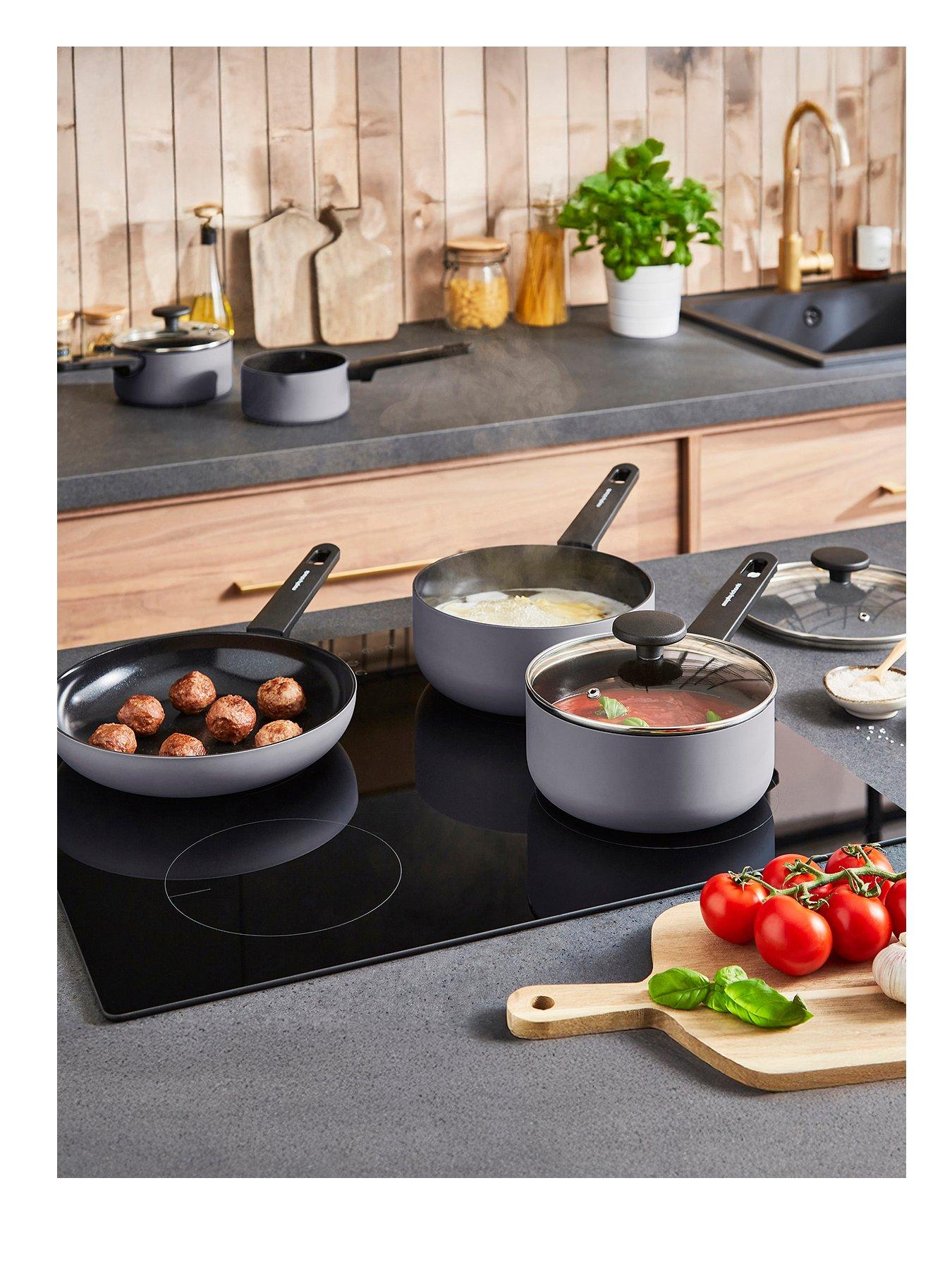 Morphy Richards 5pc  Aluminium Saucepan Set Grey