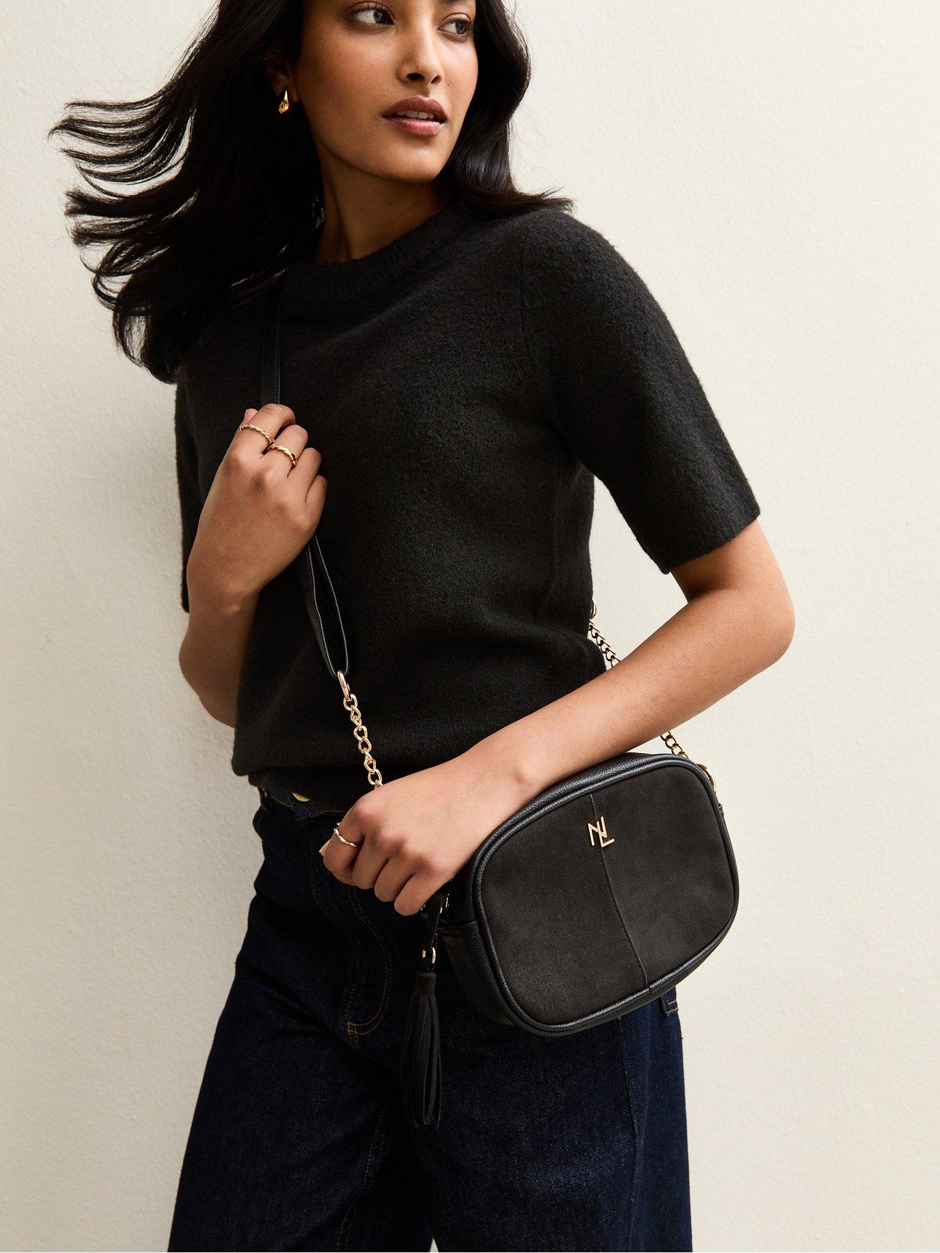 new-look-black-faux-suede-panel-cross-body-bagstillFront