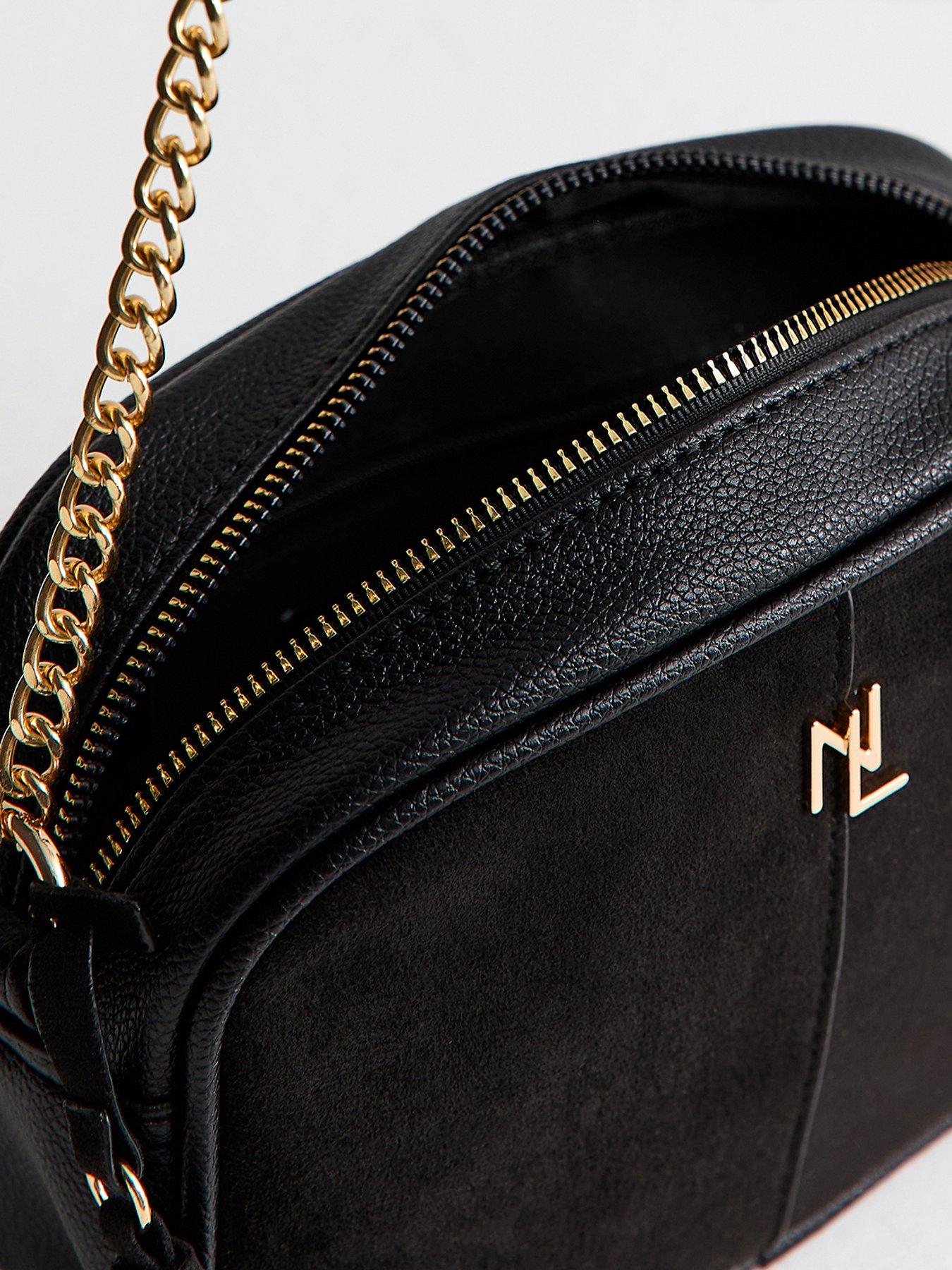 new-look-black-faux-suede-panel-cross-body-bagdetail