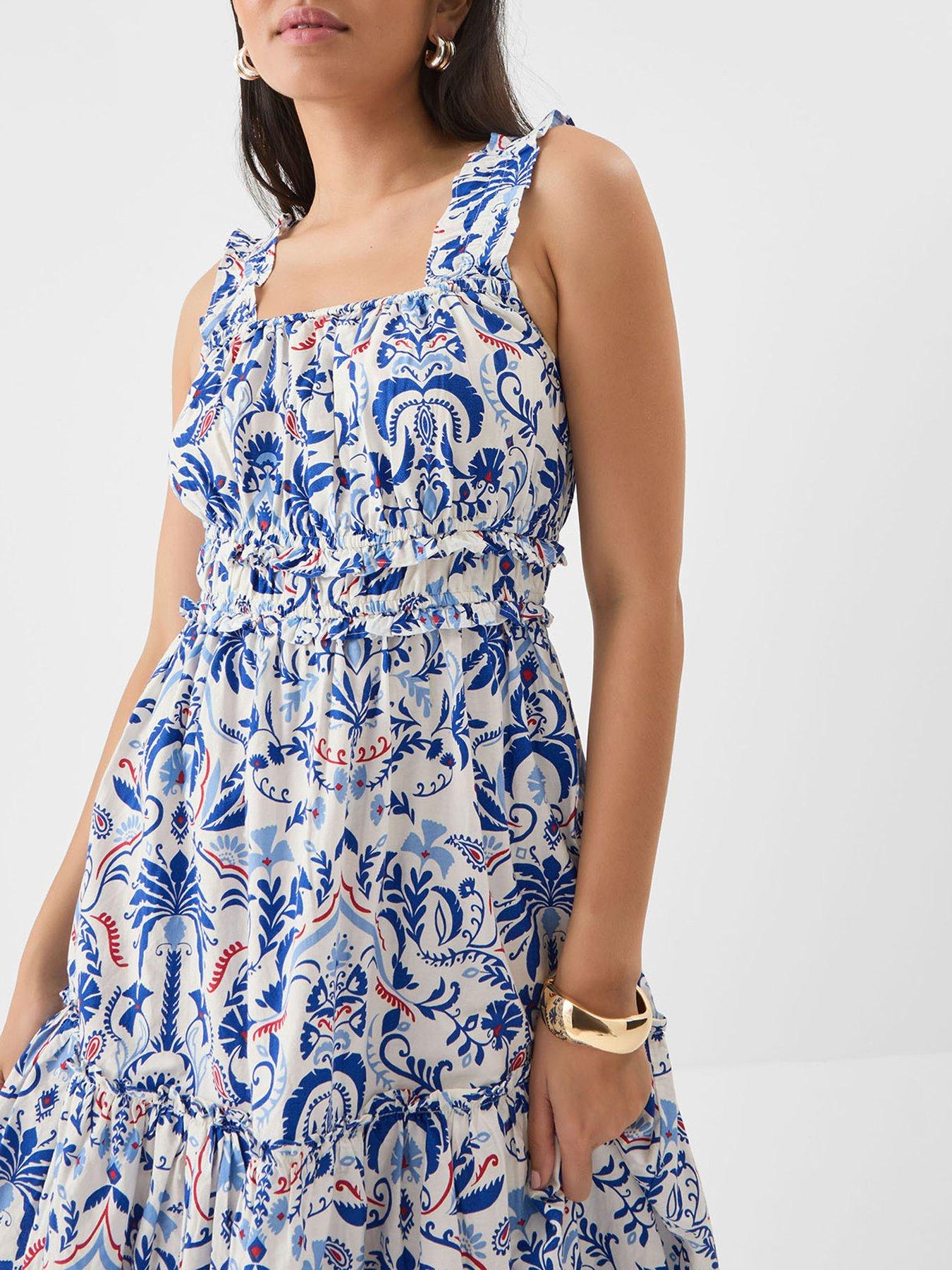 accessorize-ornamental-print-tiered-dress-blueoutfit