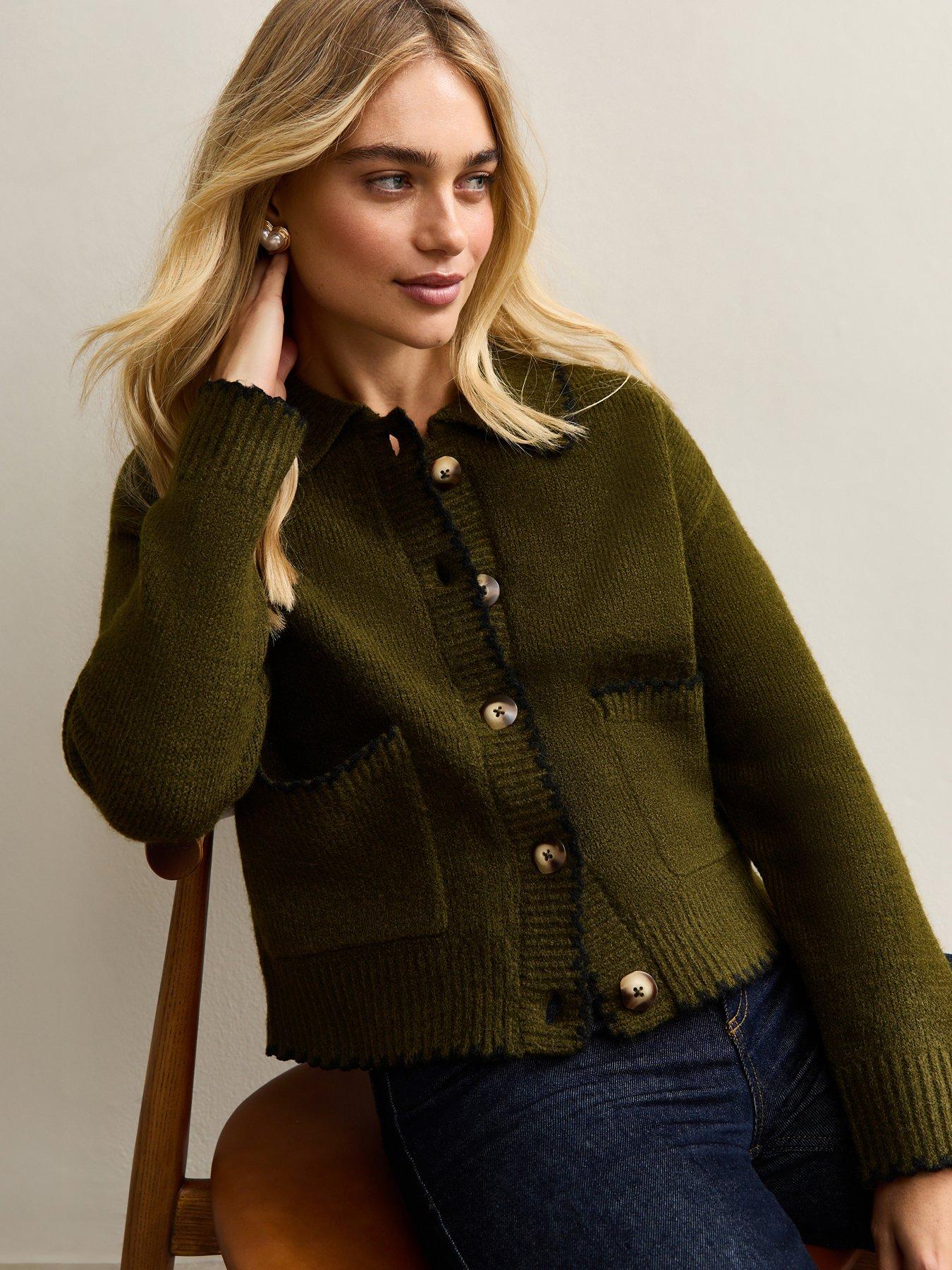 new-look-blanket-stitch-collared-cardigan-khaki-green