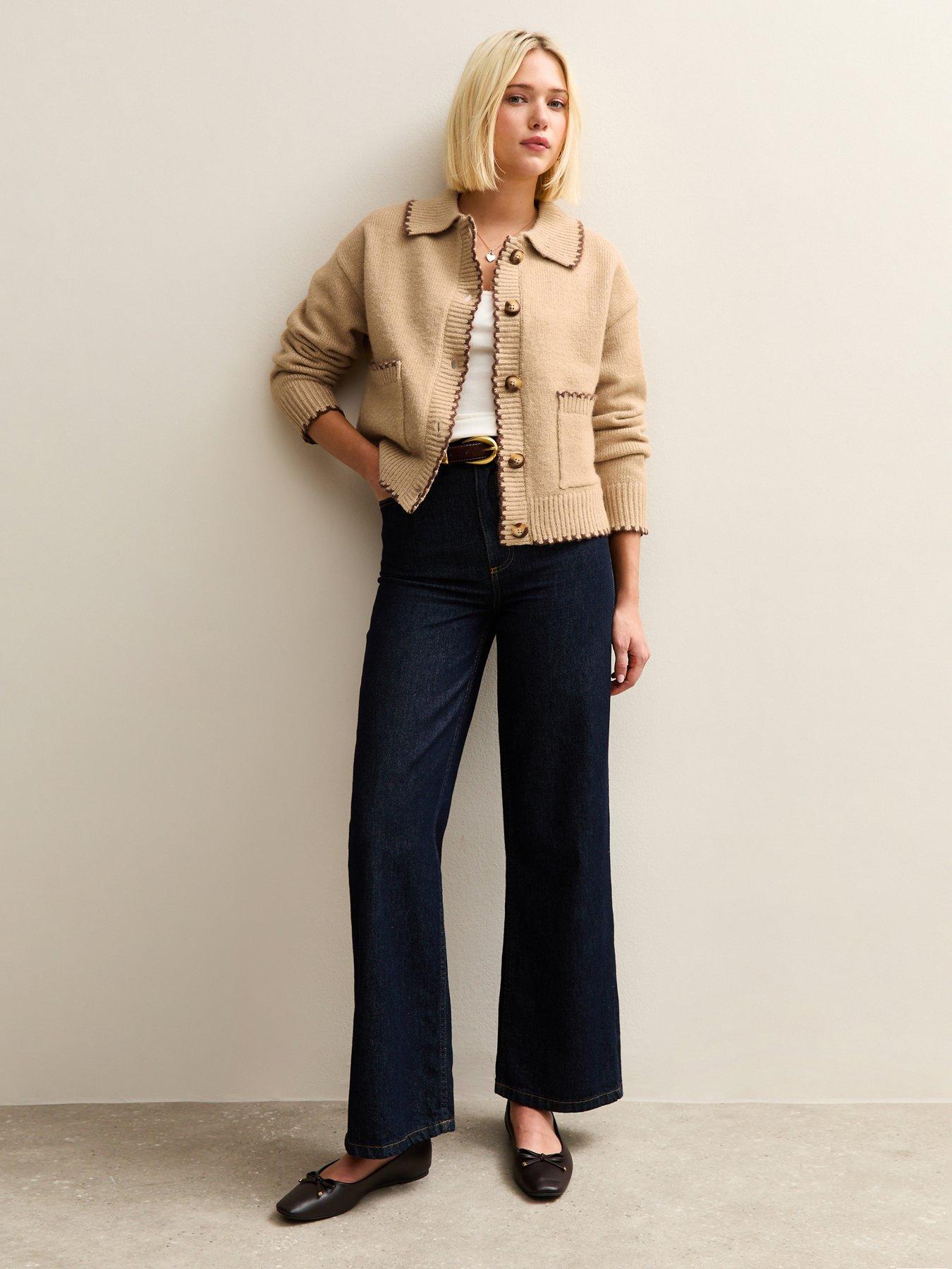 new-look-blanket-stitch-collared-cardigan-brownback