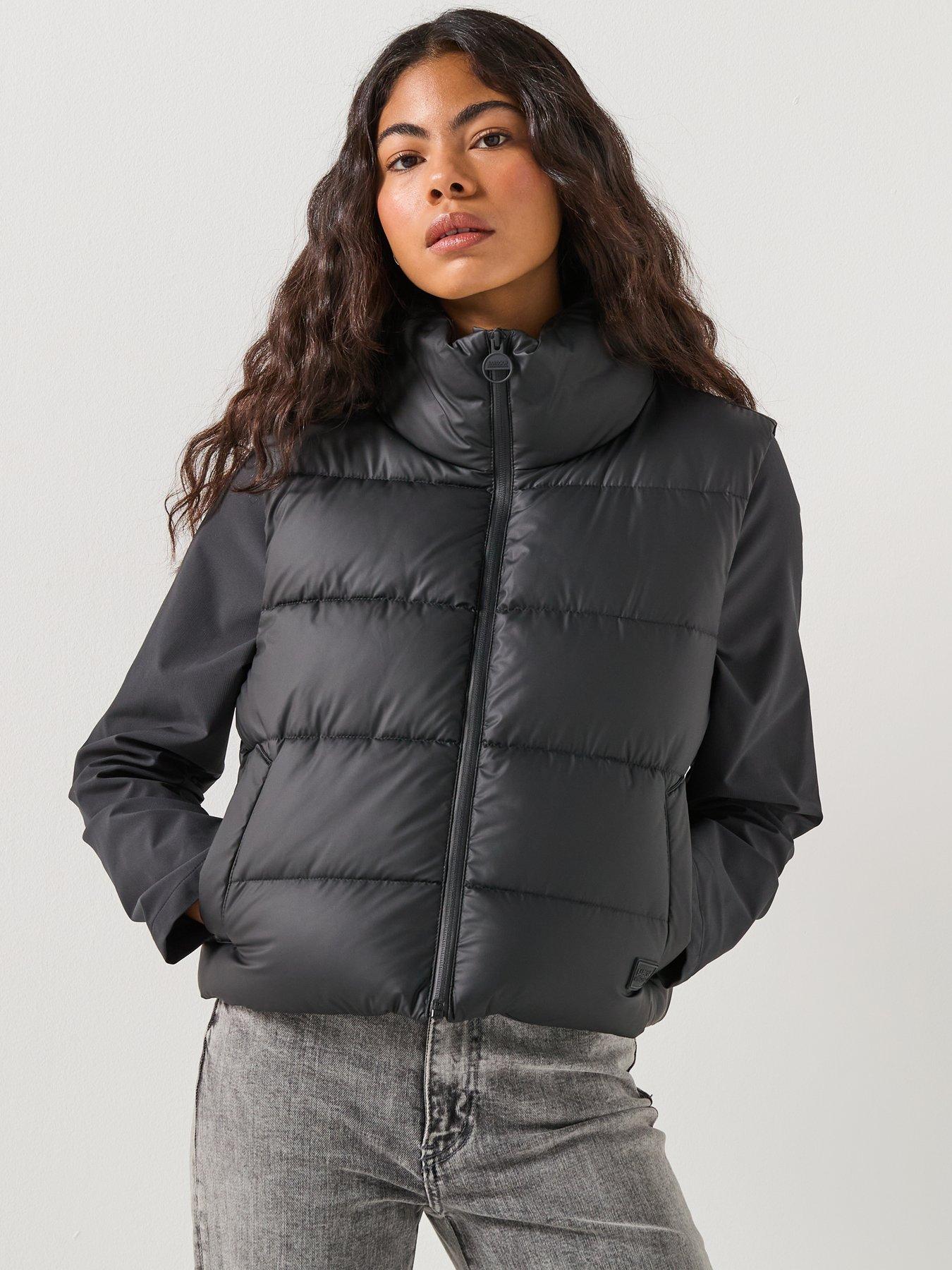 Image 6 of 6 of Barbour International Phoenix Quilted Sweatshirt Jacket&nbsp;- Black