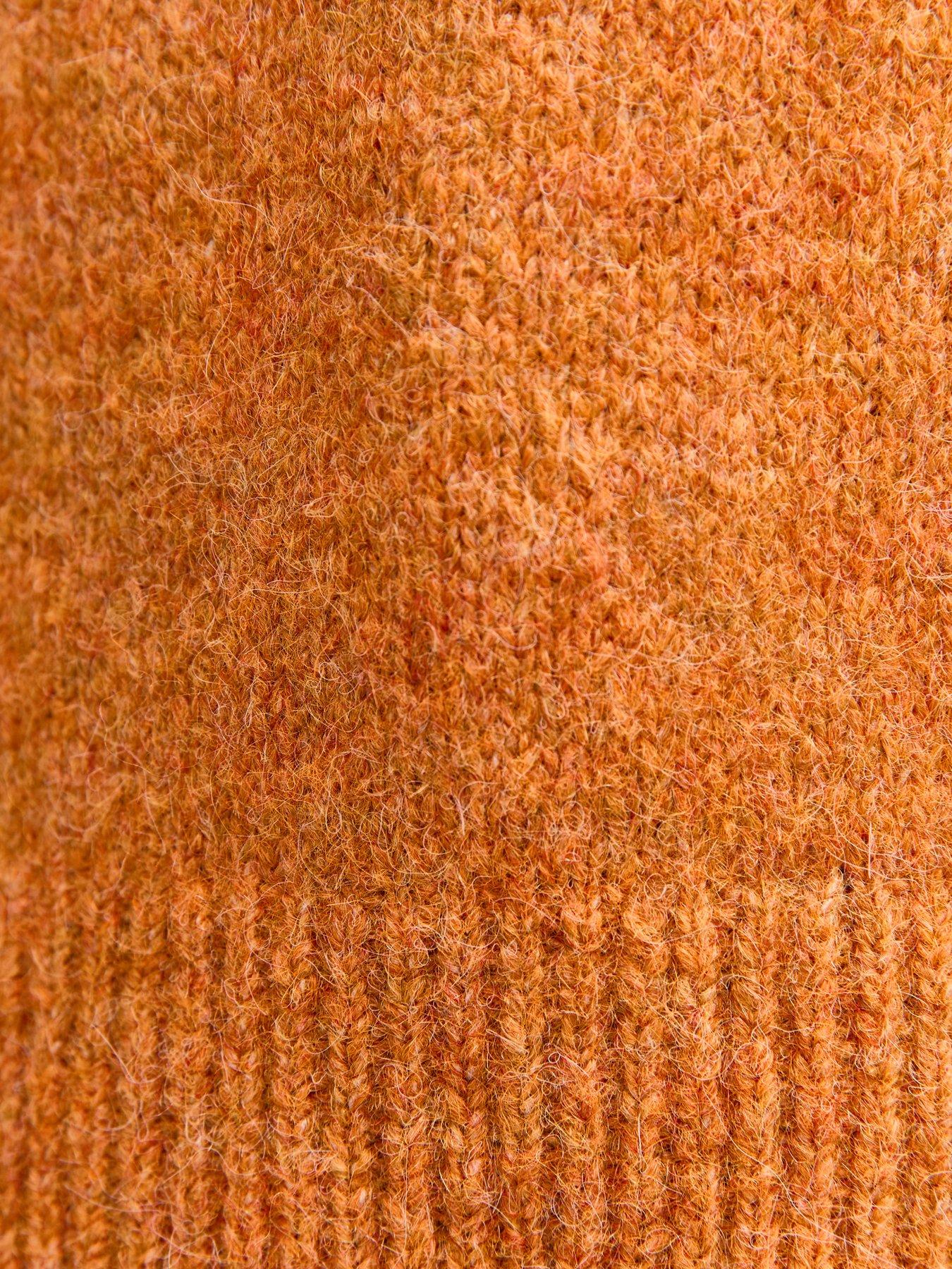 new-look-crew-neck-textured-knit-oversized-jumper-orangedetail