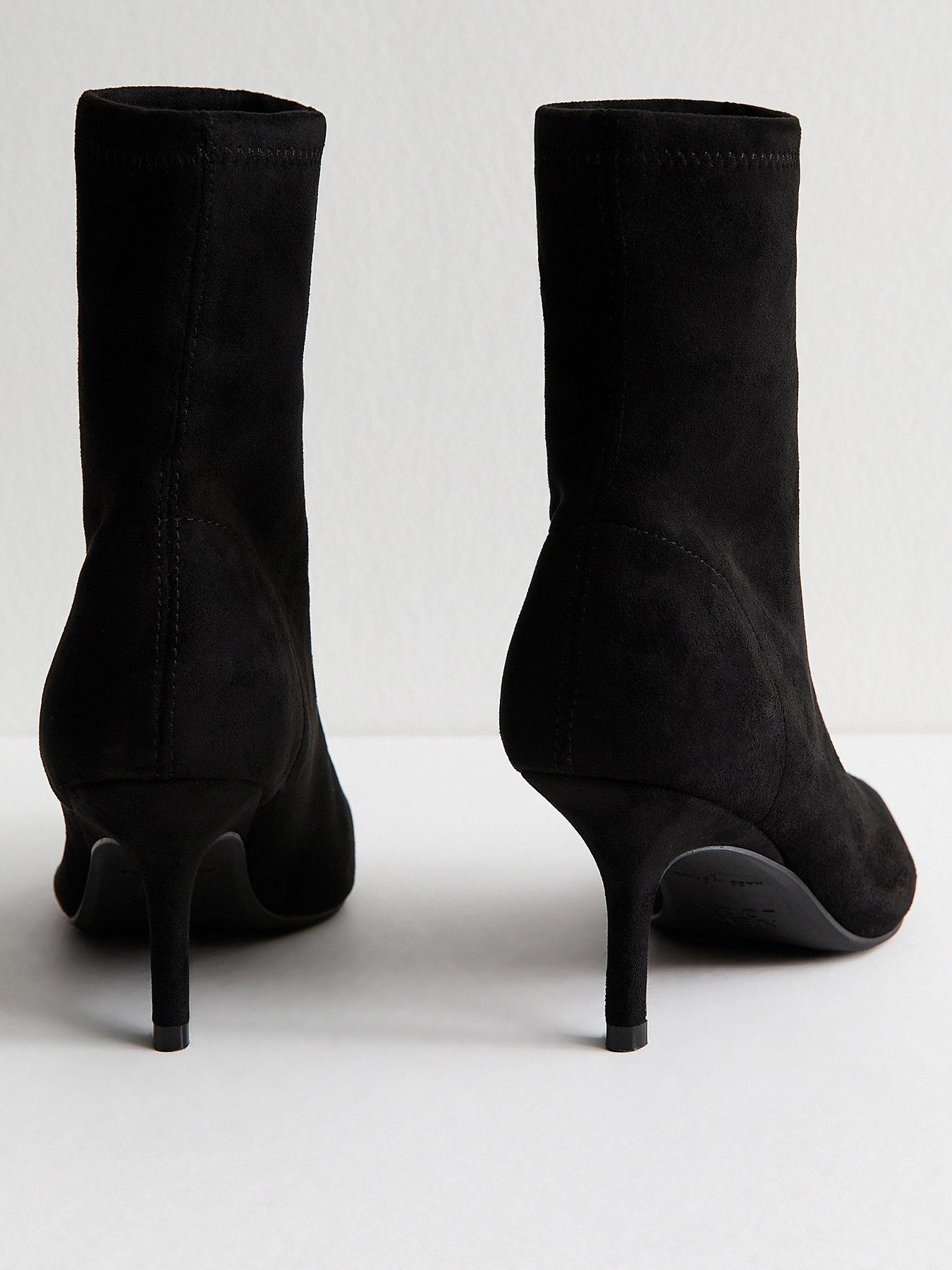 new-look-black-faux-suede-pointed-toe-ankle-bootsback