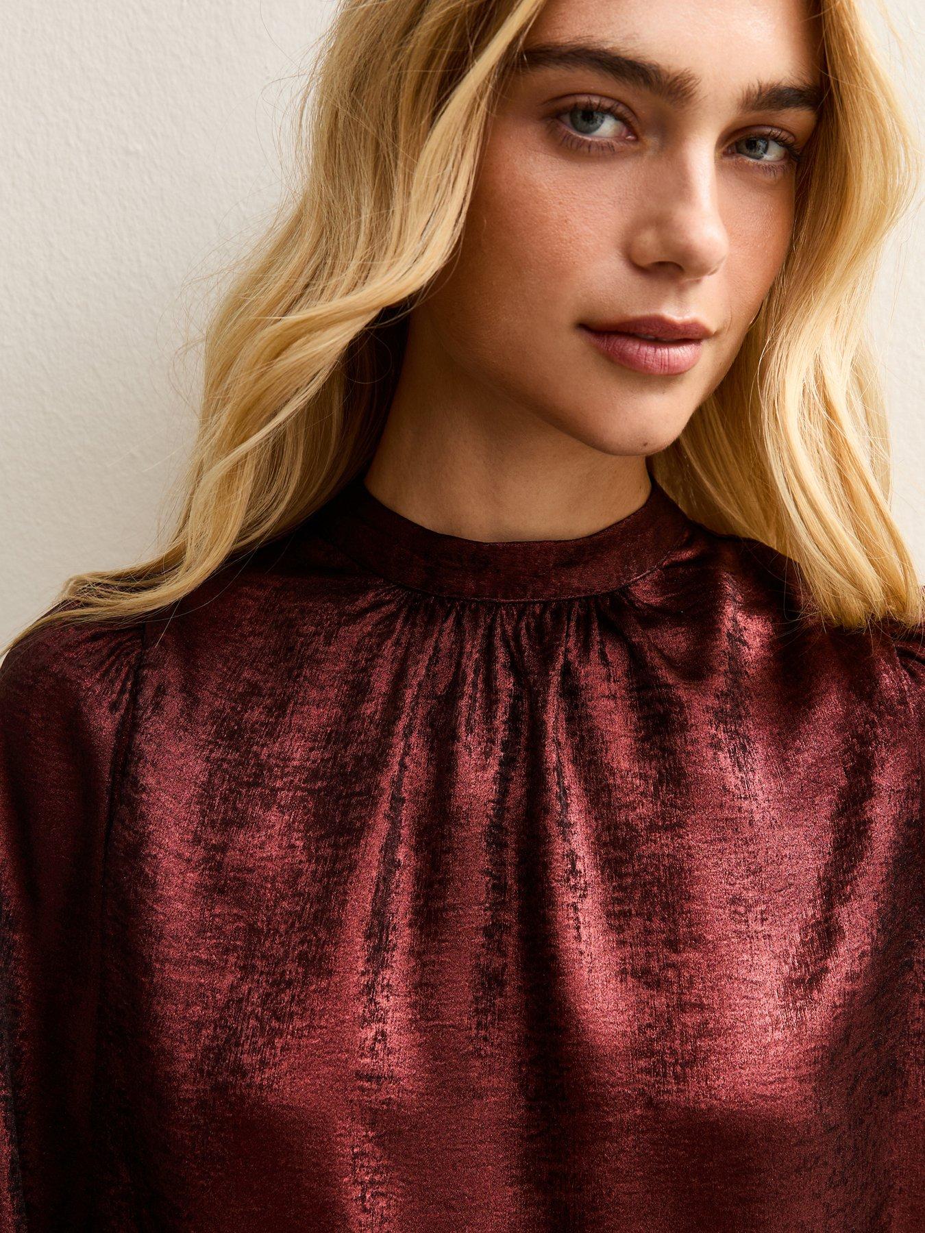 new-look-metallic-high-neck-blouse-dark-burgundy-redoutfit