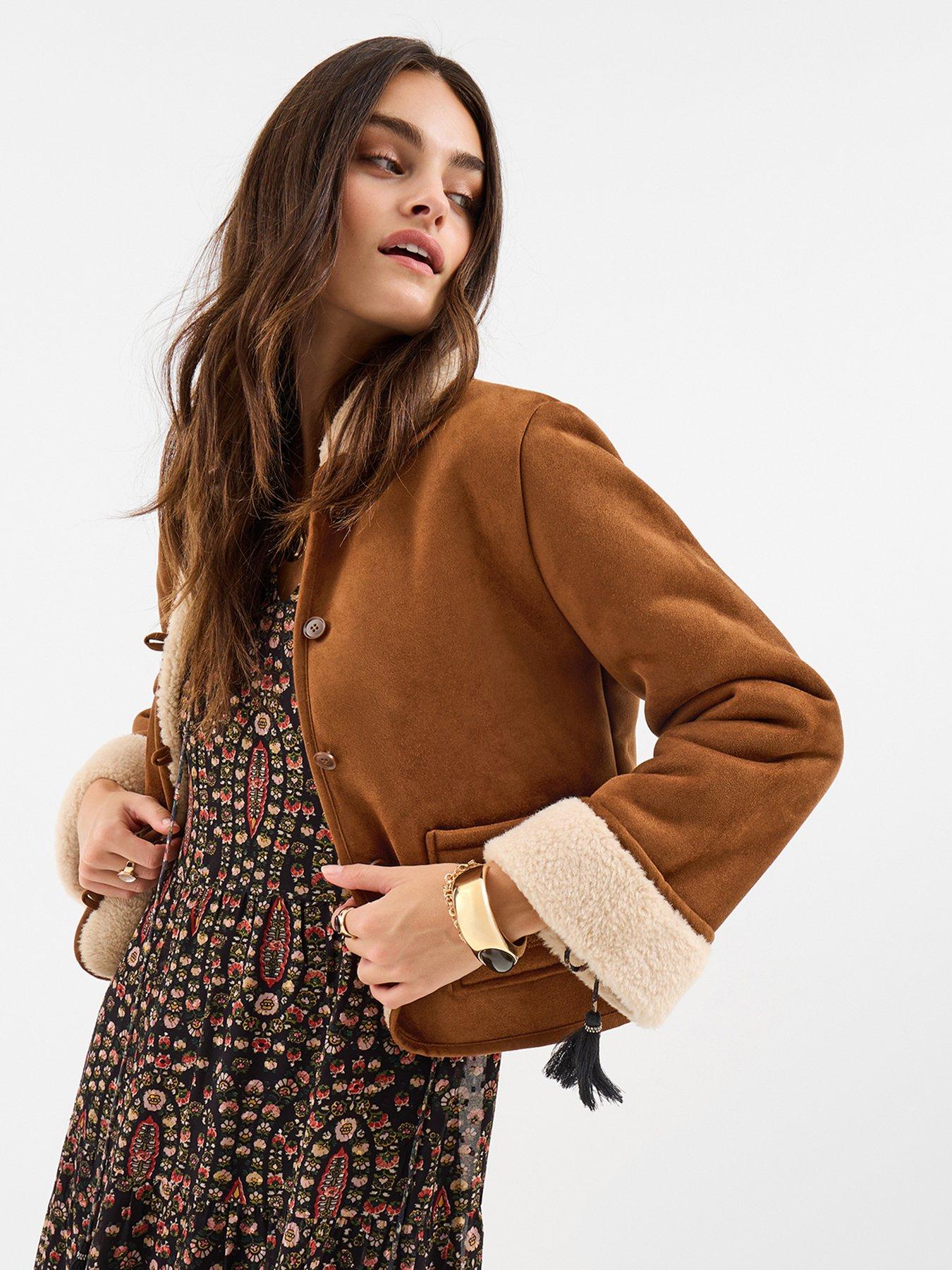 Accessorize Suede Jacket - Brown