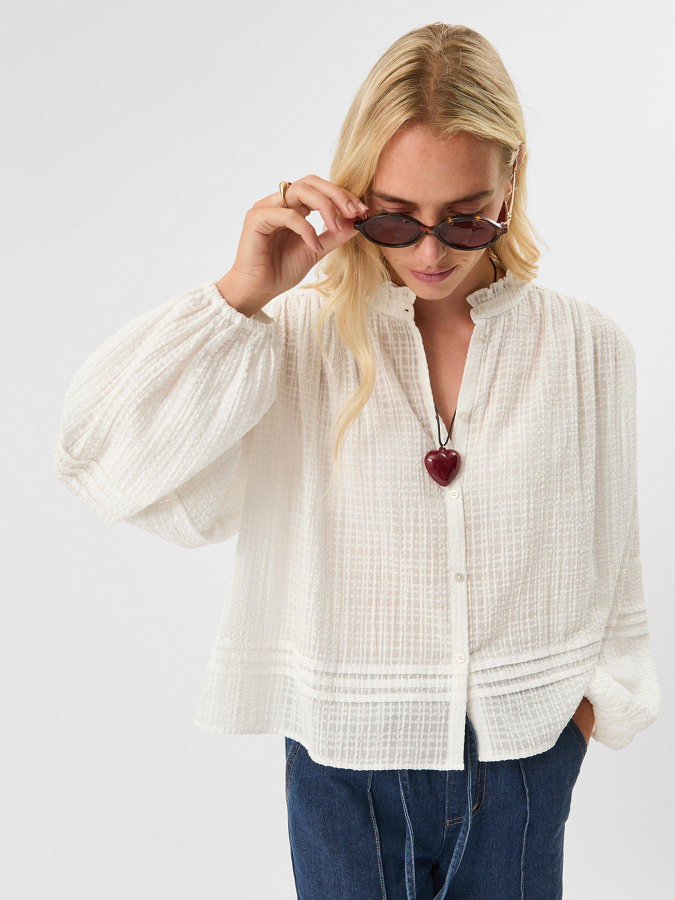 Accessorize Woven Cotton Blouse - White