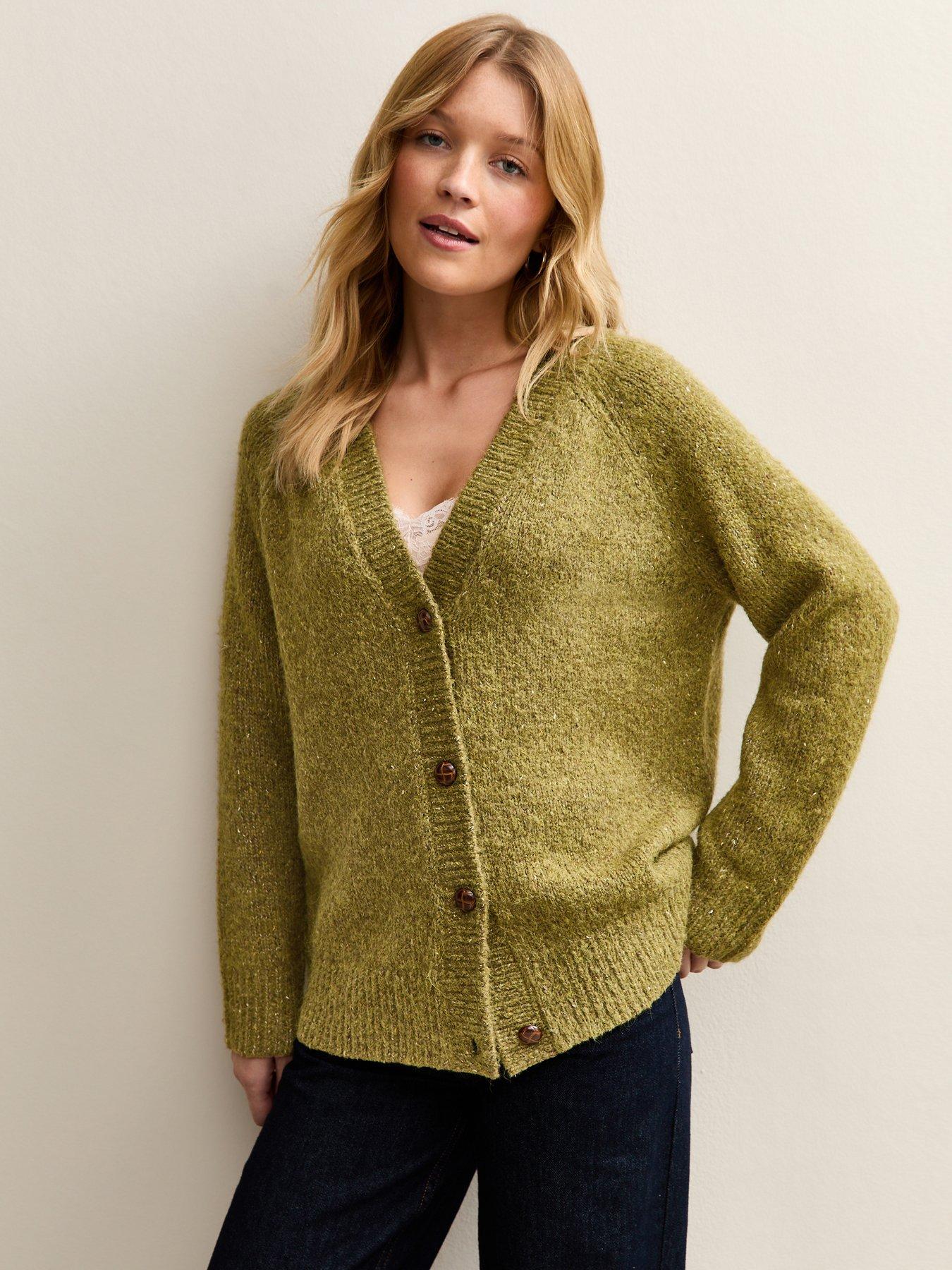 new-look-light-khaki-chunky-raglan-v-neck-cardigan