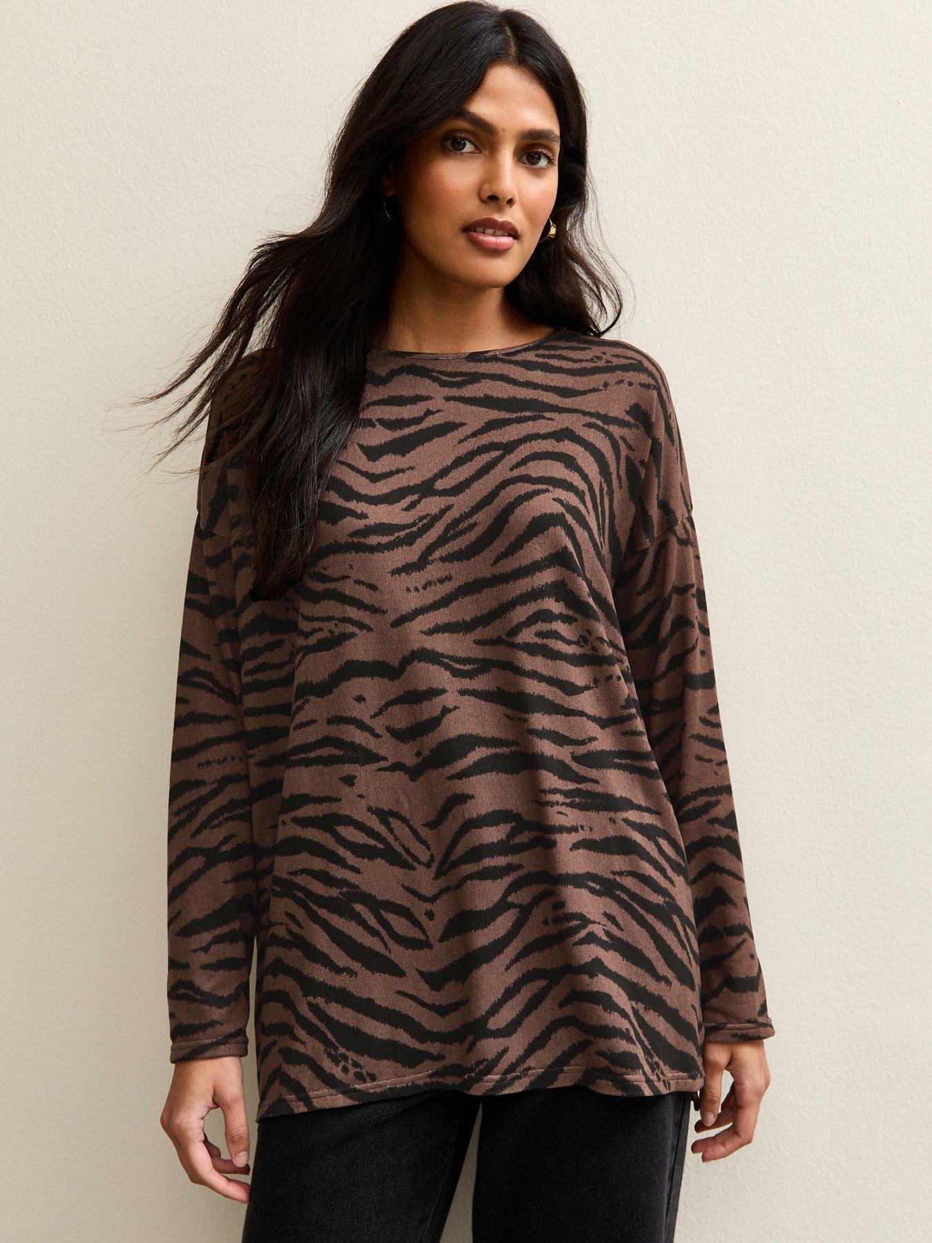 new-look-soft-touch-tiger-print-top-brown