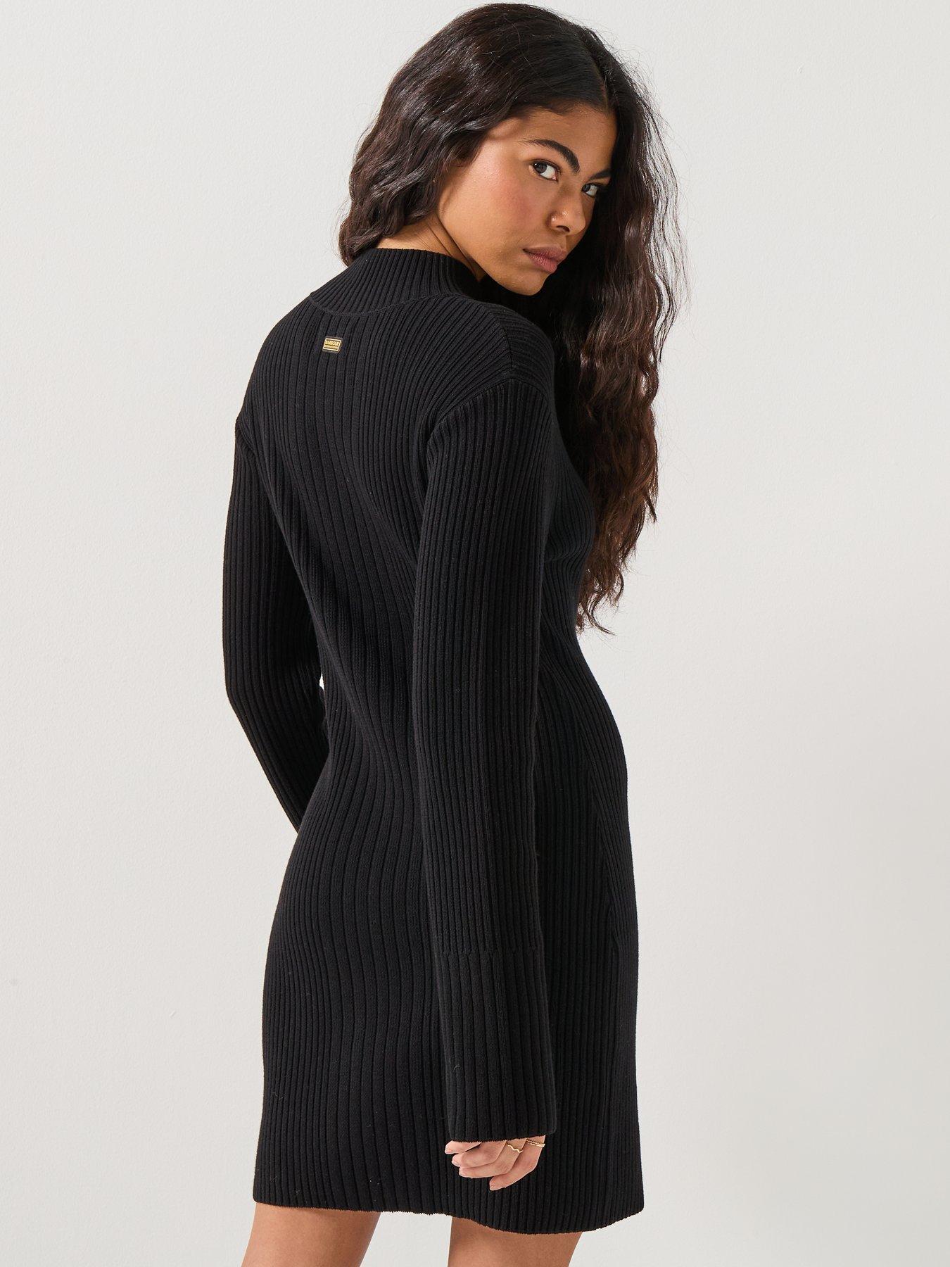 Image 2 of 6 of Barbour International BIntl Reagan Knitted Mini Dress- Black