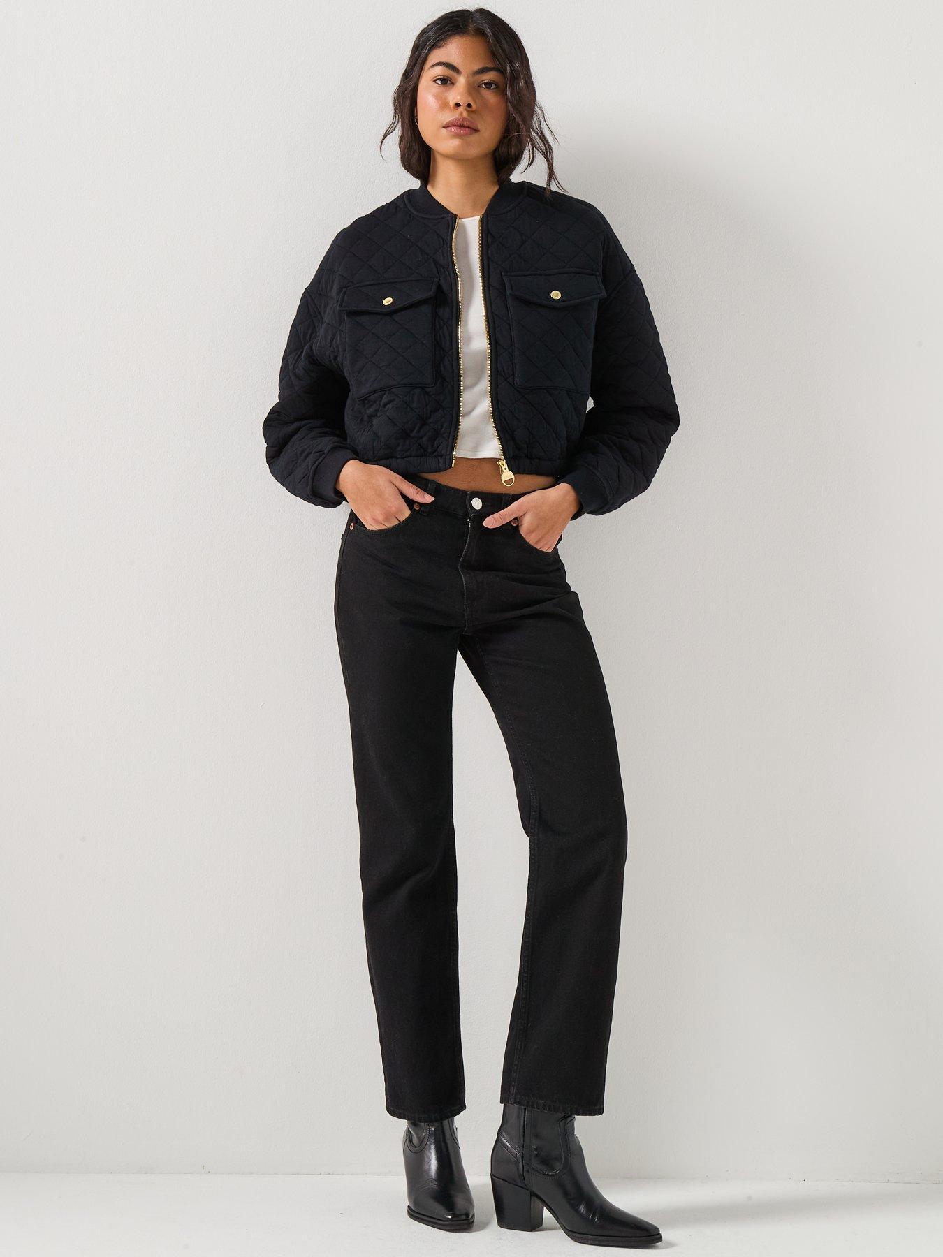 Image 3 of 6 of Barbour International Katya Sweat Bomber Jacket - Black