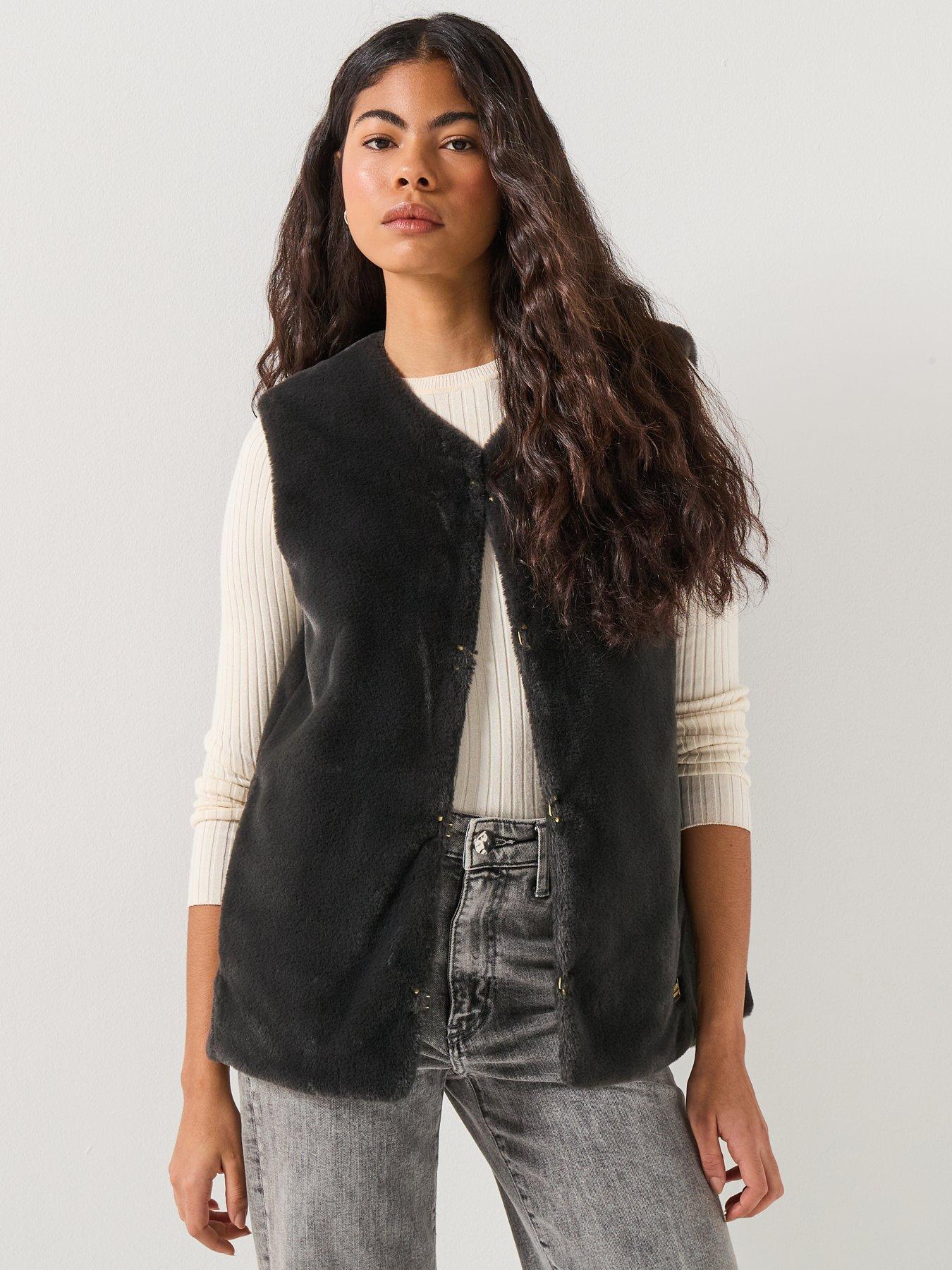 Barbour International Mialn Fur Gilet- Black
