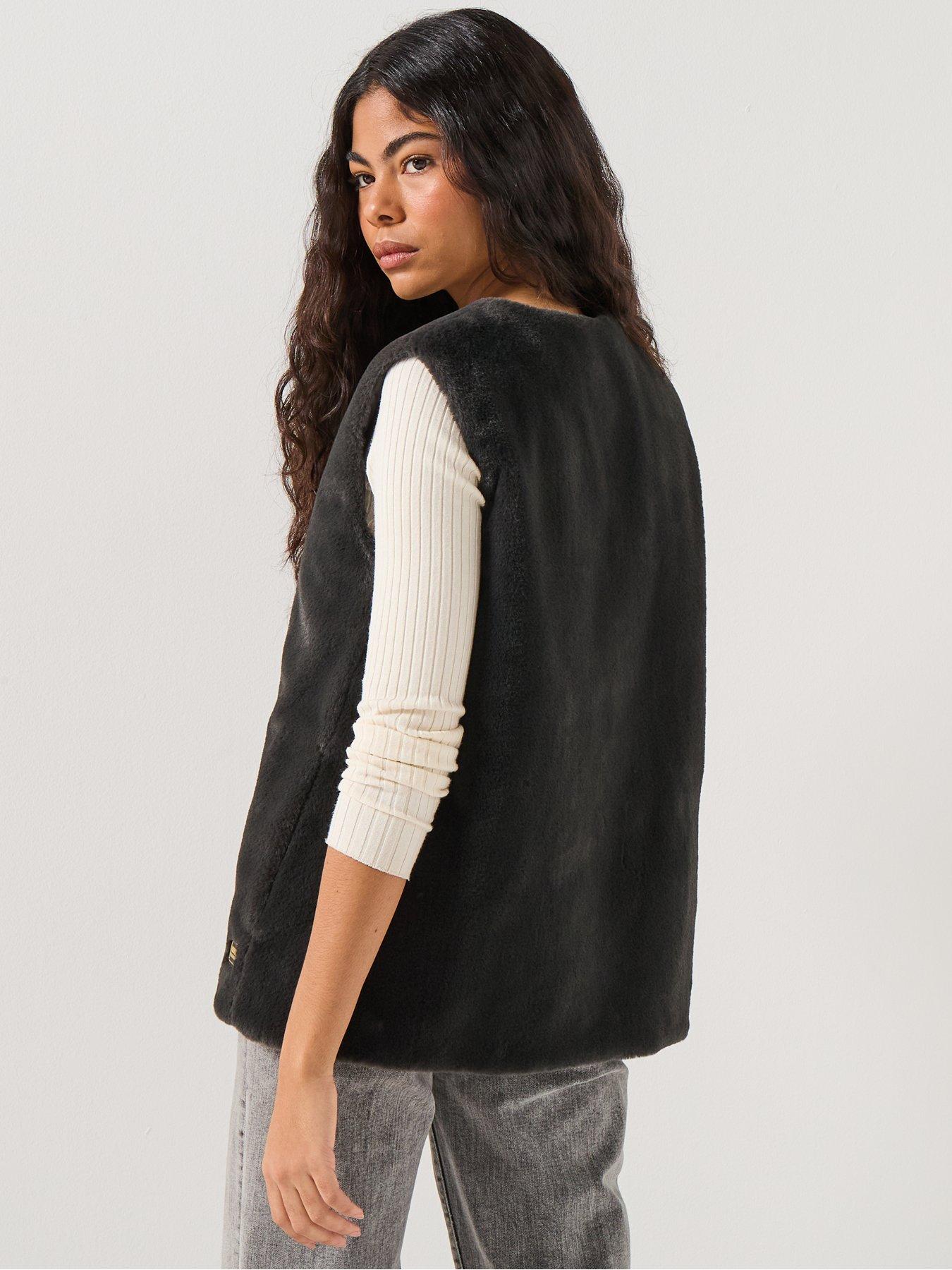 Image 2 of 6 of Barbour International Mialn Fur Gilet- Black