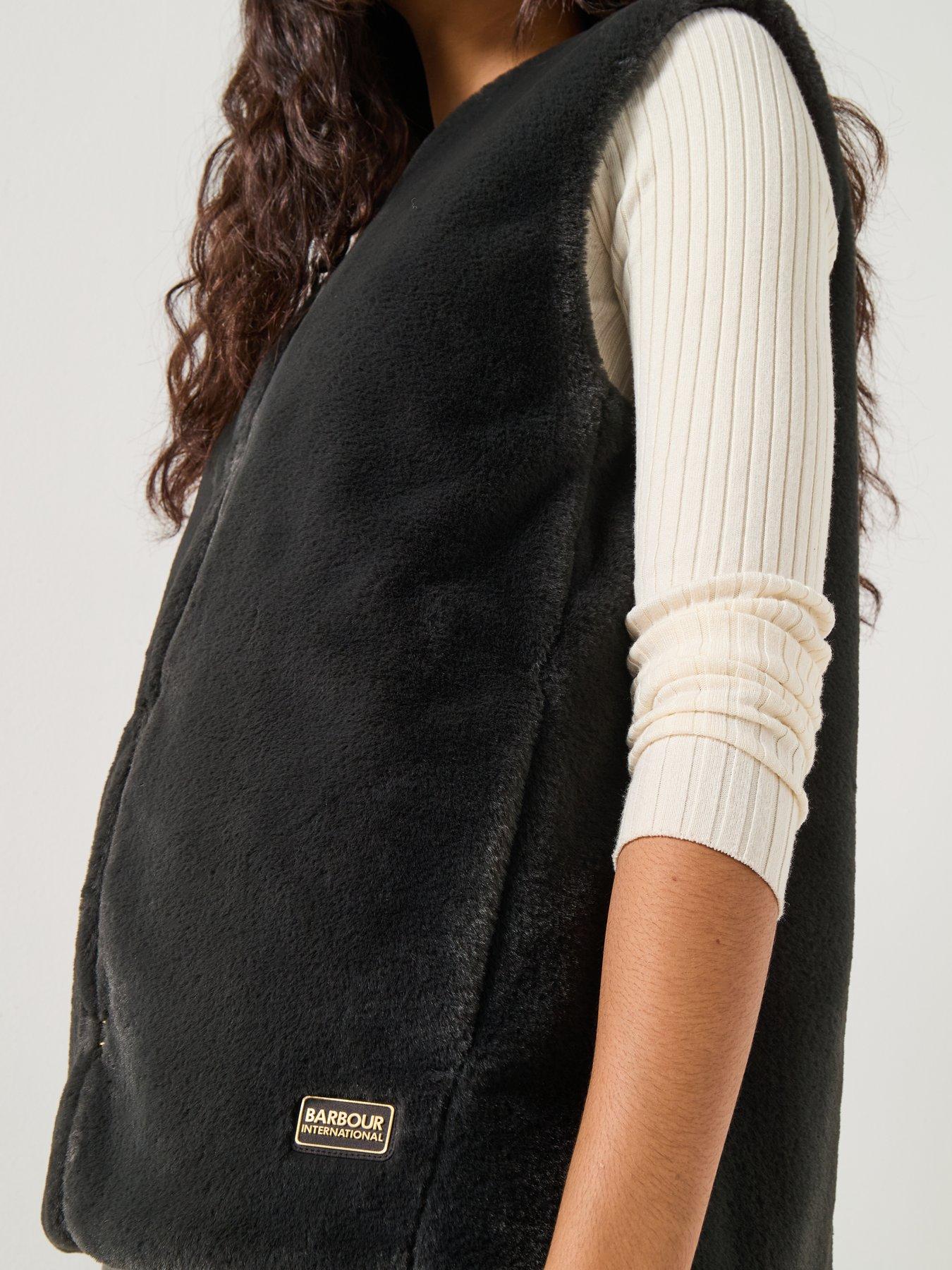 Image 5 of 6 of Barbour International Mialn Fur Gilet- Black