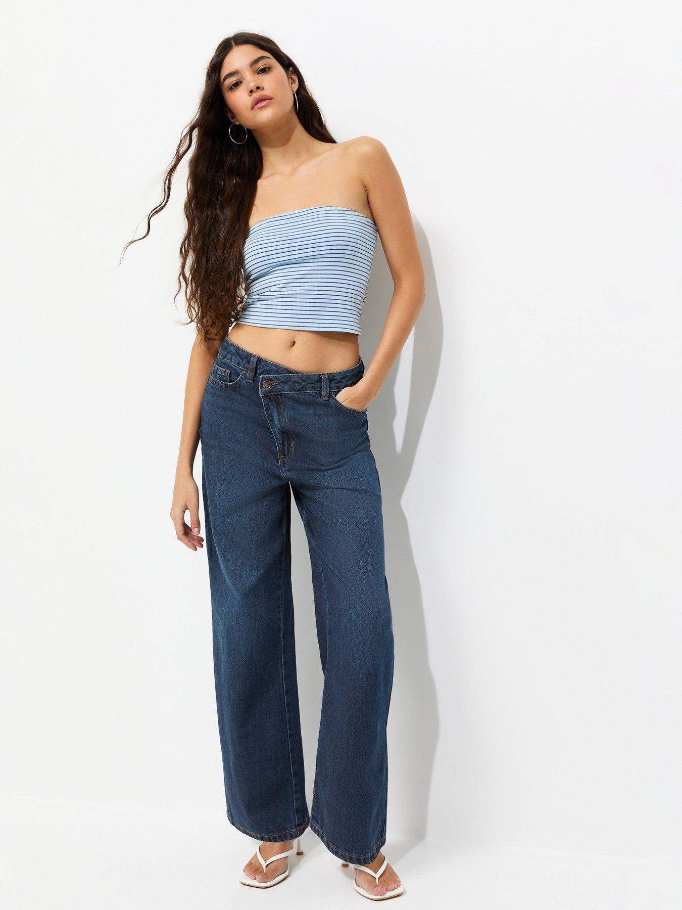 new-look-dark-blue-crossover-fly-wide-leg-jeans