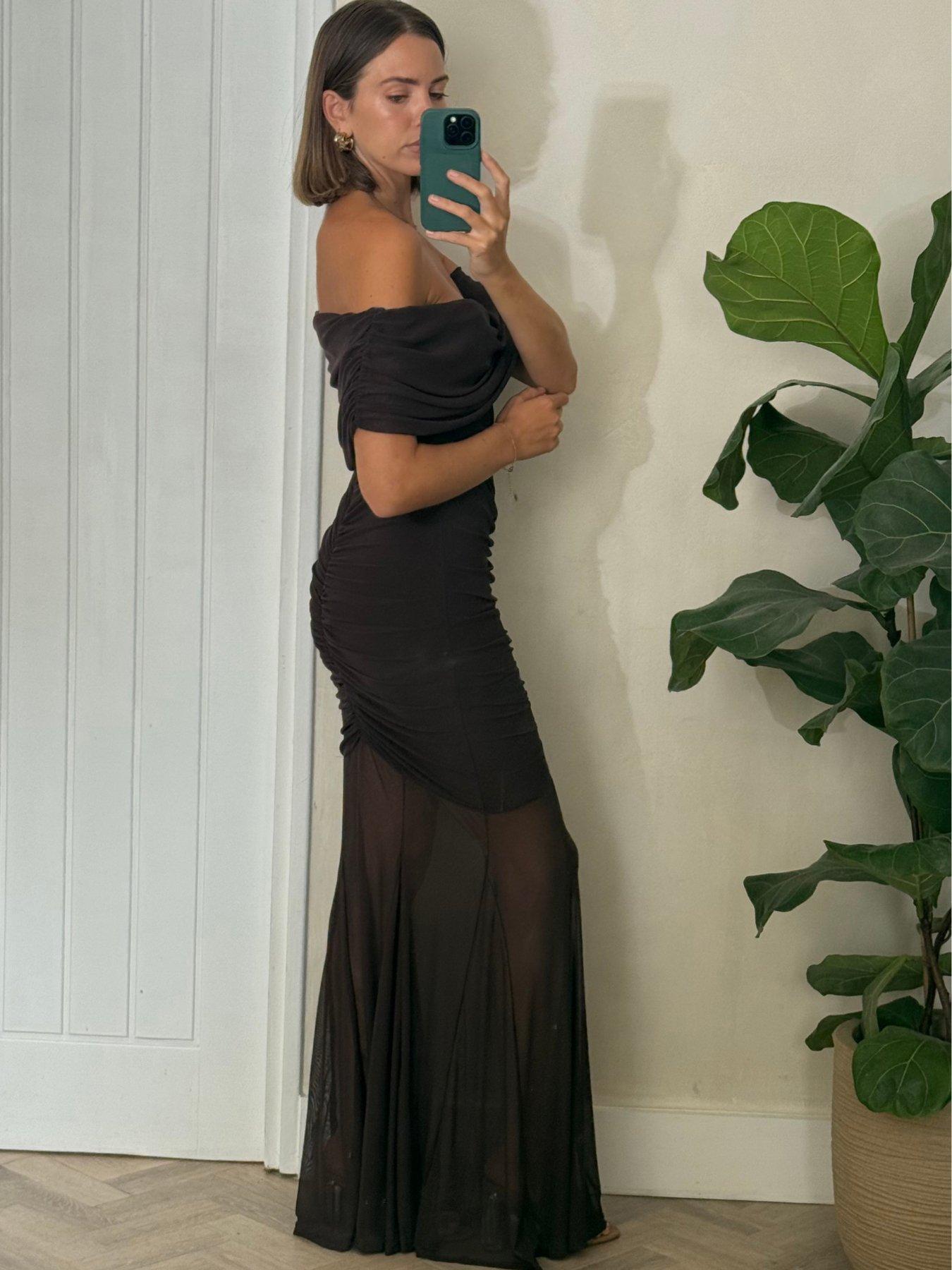 style-cheat-mesh-bardot-cinched-midi-dress-brownback