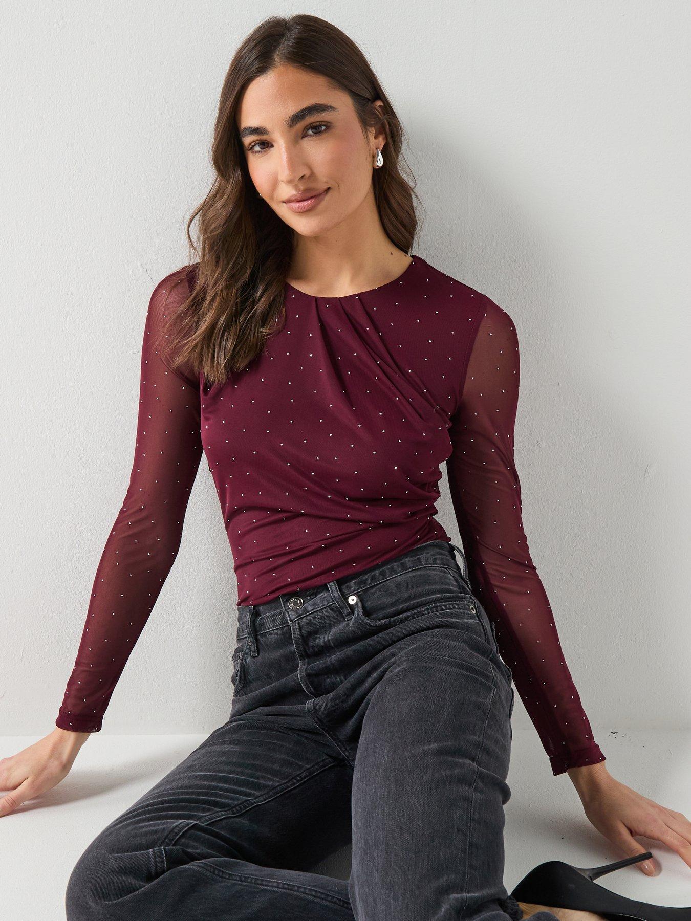 ax-paris-diamante-long-sleeve-mesh-bodysuit-purple