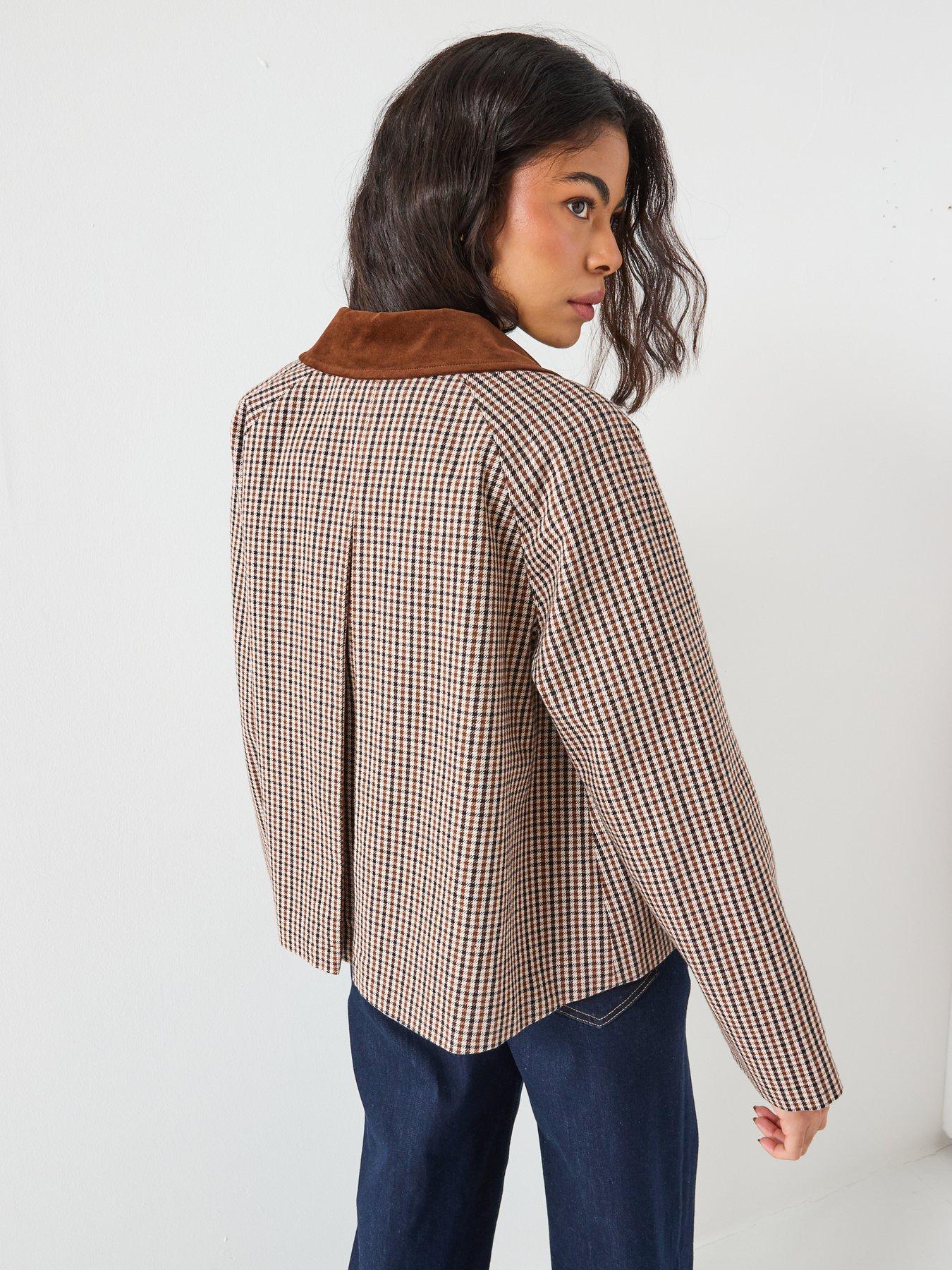 Only Check Jacket - Brown | Very Ireland