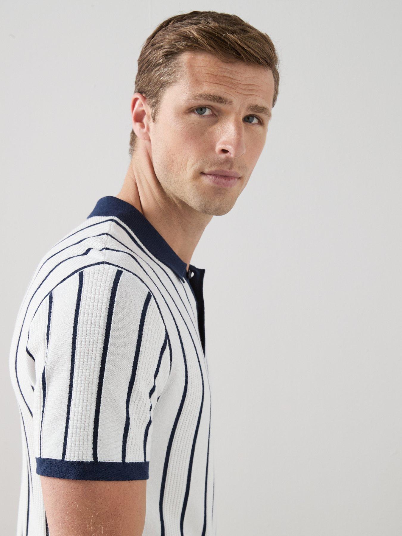 the-very-collection-cotton-blend-stripe-knitted-polo-whiteoutfit