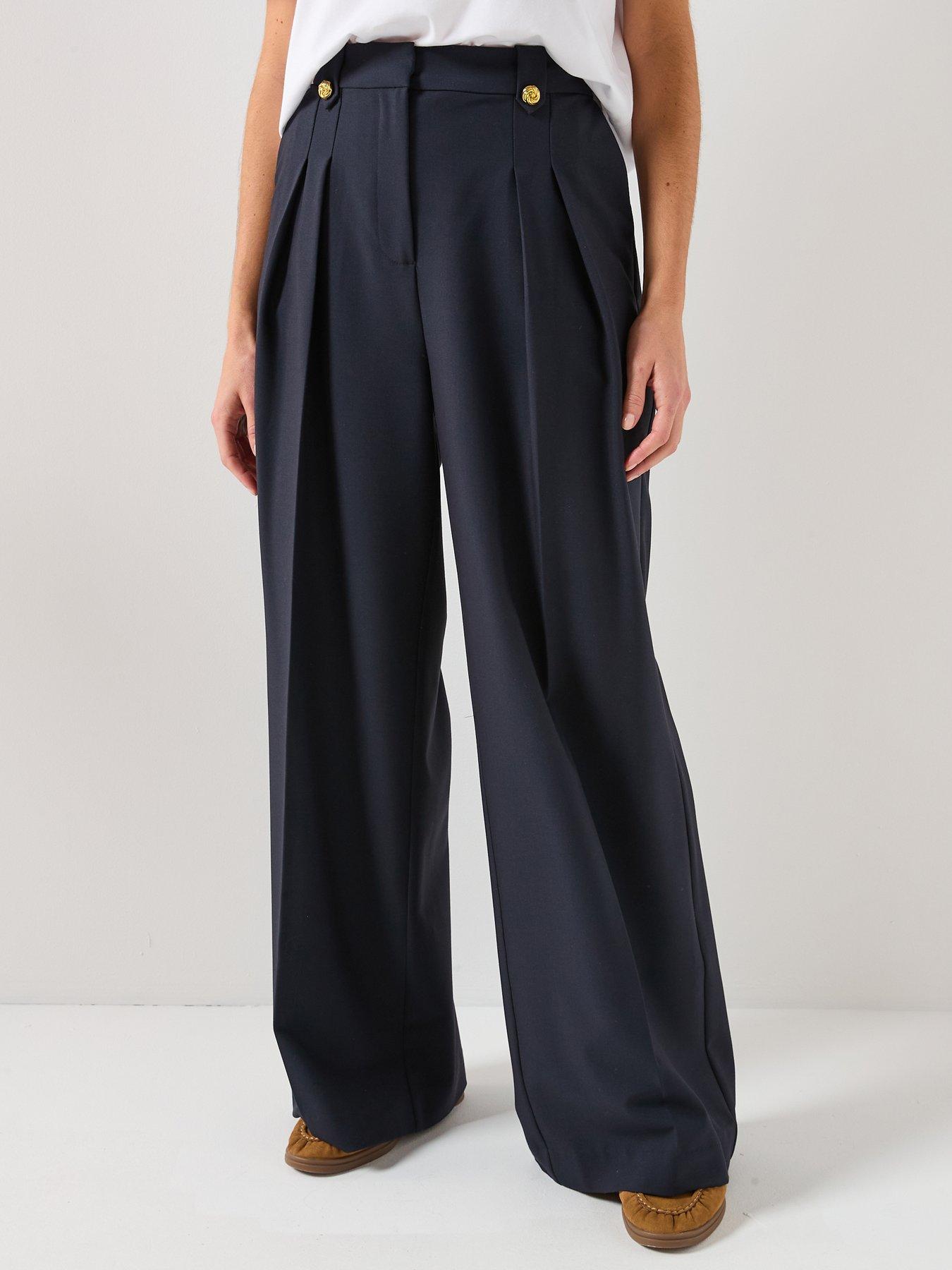Barbour Avery Wide Leg Trousers - Navy