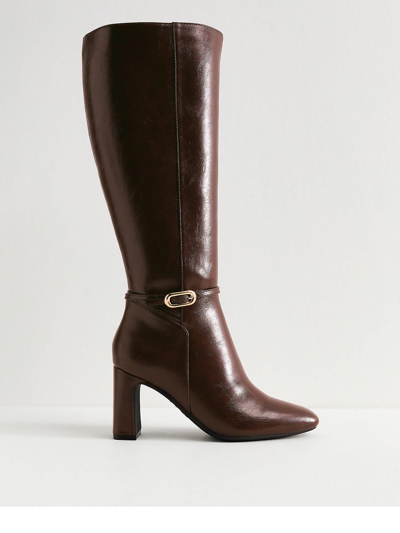 new-look-dark-brown-faux-leather-knee-high-bootsstillFront