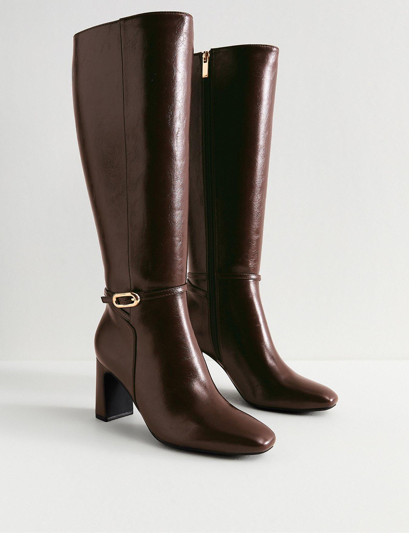 new-look-dark-brown-faux-leather-knee-high-bootsback