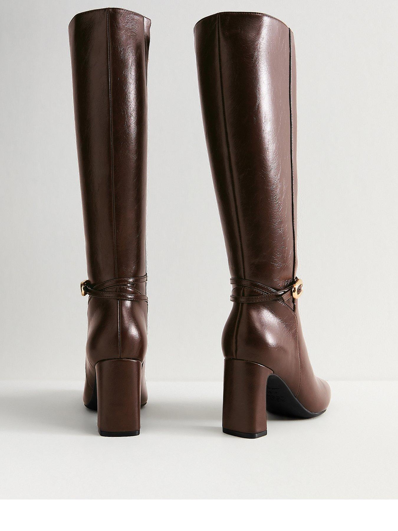 new-look-dark-brown-faux-leather-knee-high-bootsoutfit