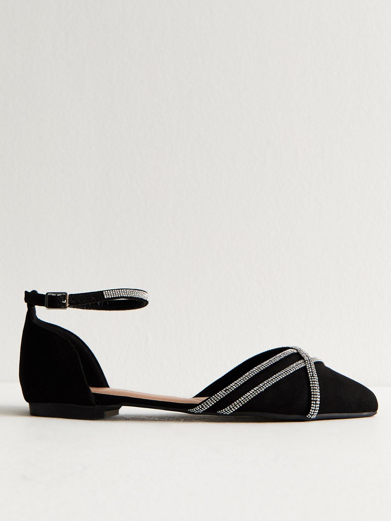 new-look-wide-fit-black-faux-suede-bling-ballerina-pumps