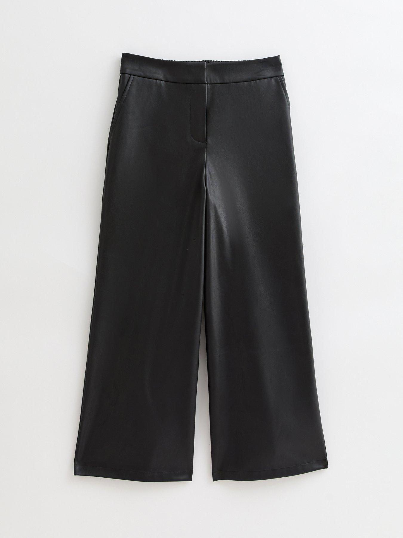 Image 6 of 6 of New Look Carter PU Culotte Trousers - Black