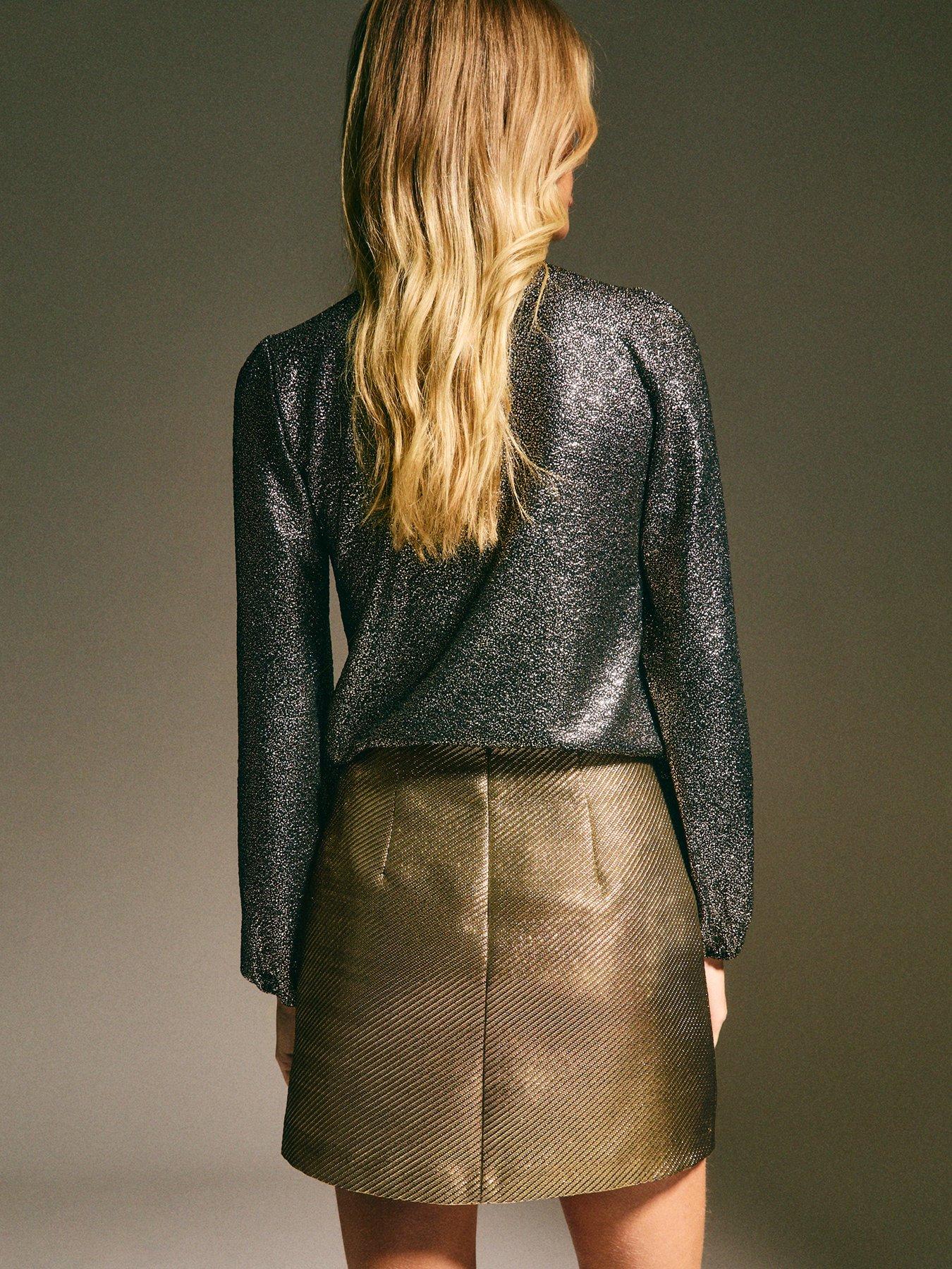 new-look-metallic-twill-a-line-mini-skirt-goldstillFront