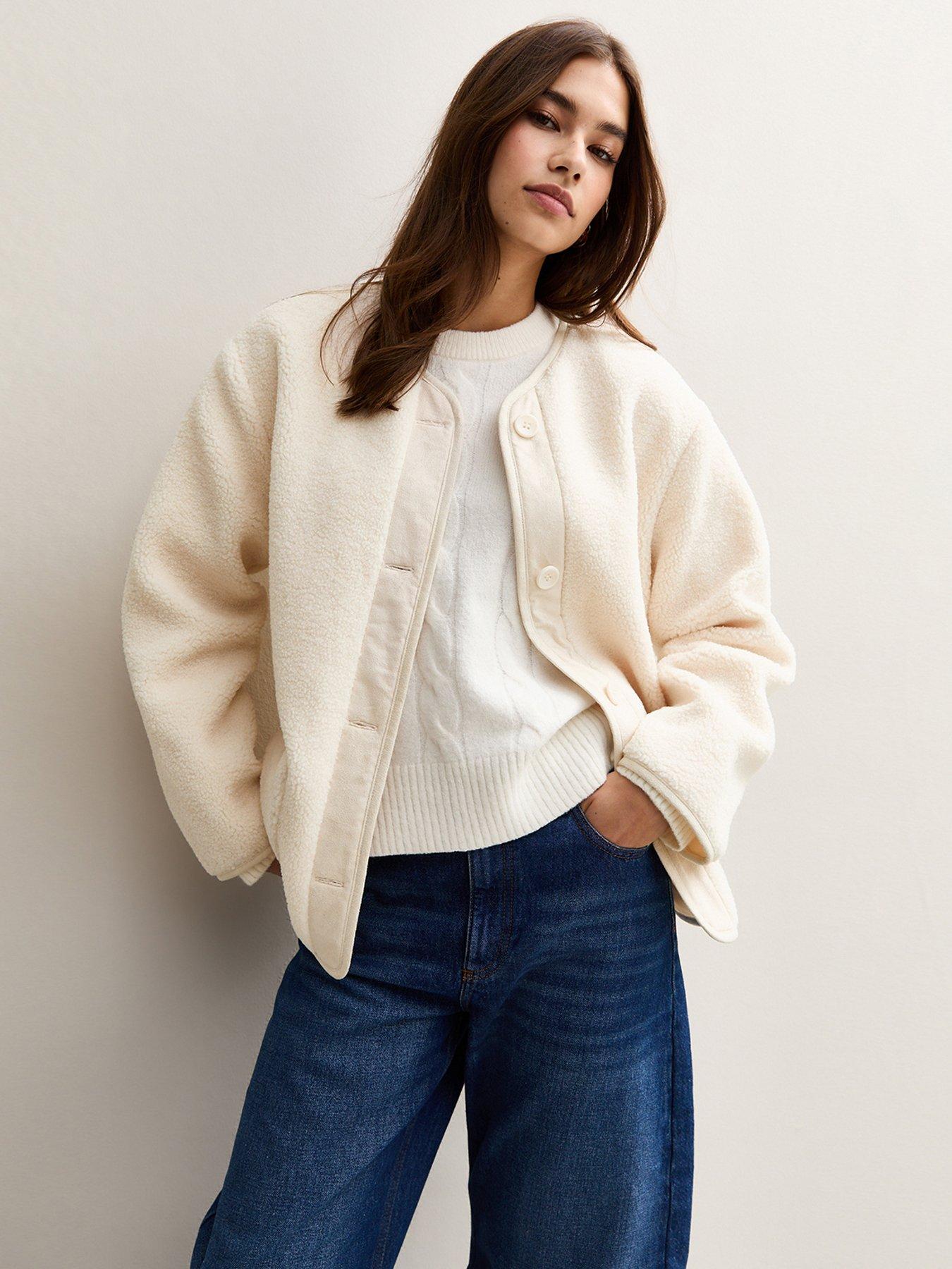 new-look-borg-button-through-jacket-cream