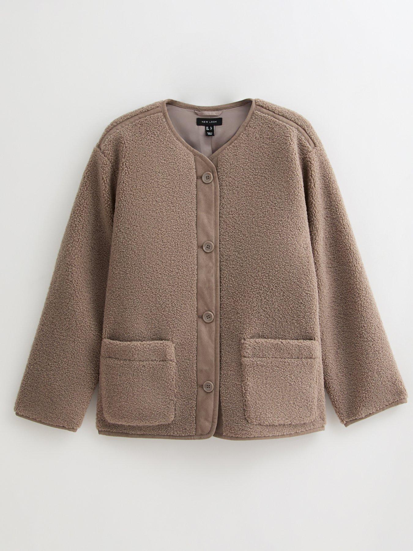 Image 5 of 5 of New Look Borg Button Through Jacket - Mink