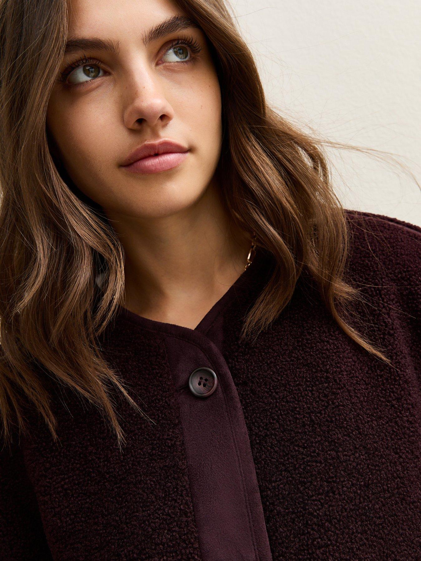 new-look-borg-button-through-jacket-dark-burgundyoutfit