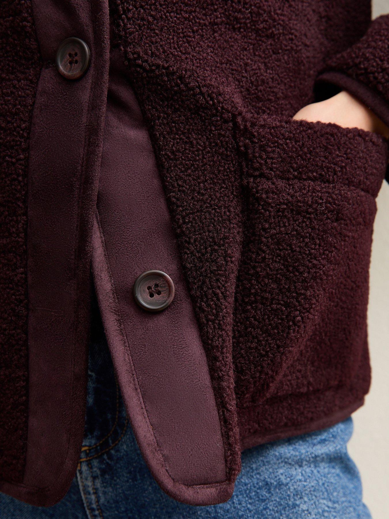 new-look-borg-button-through-jacket-dark-burgundydetail