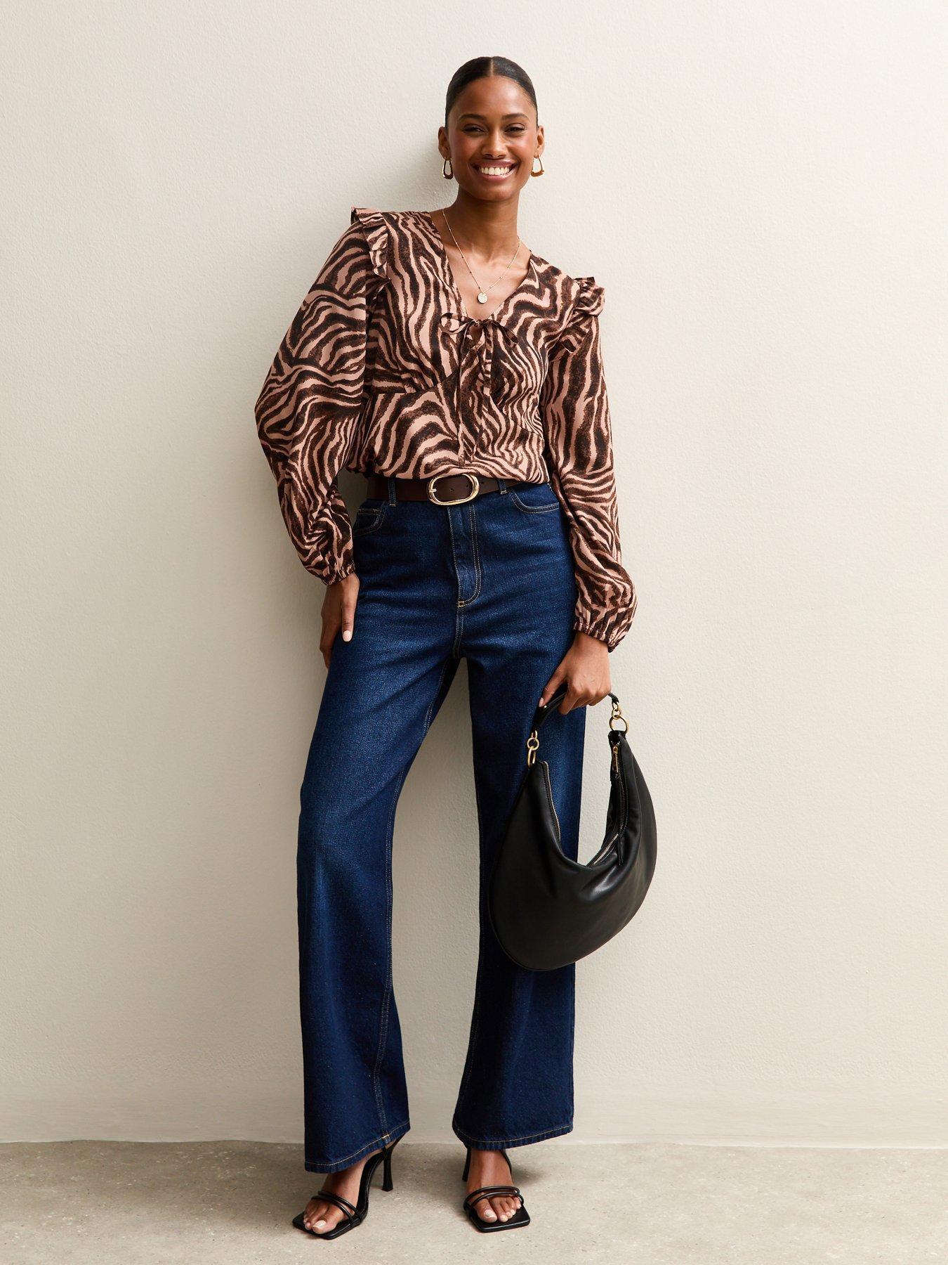 new-look-zoe-zebra-ruffle-tea-blouse-brownback